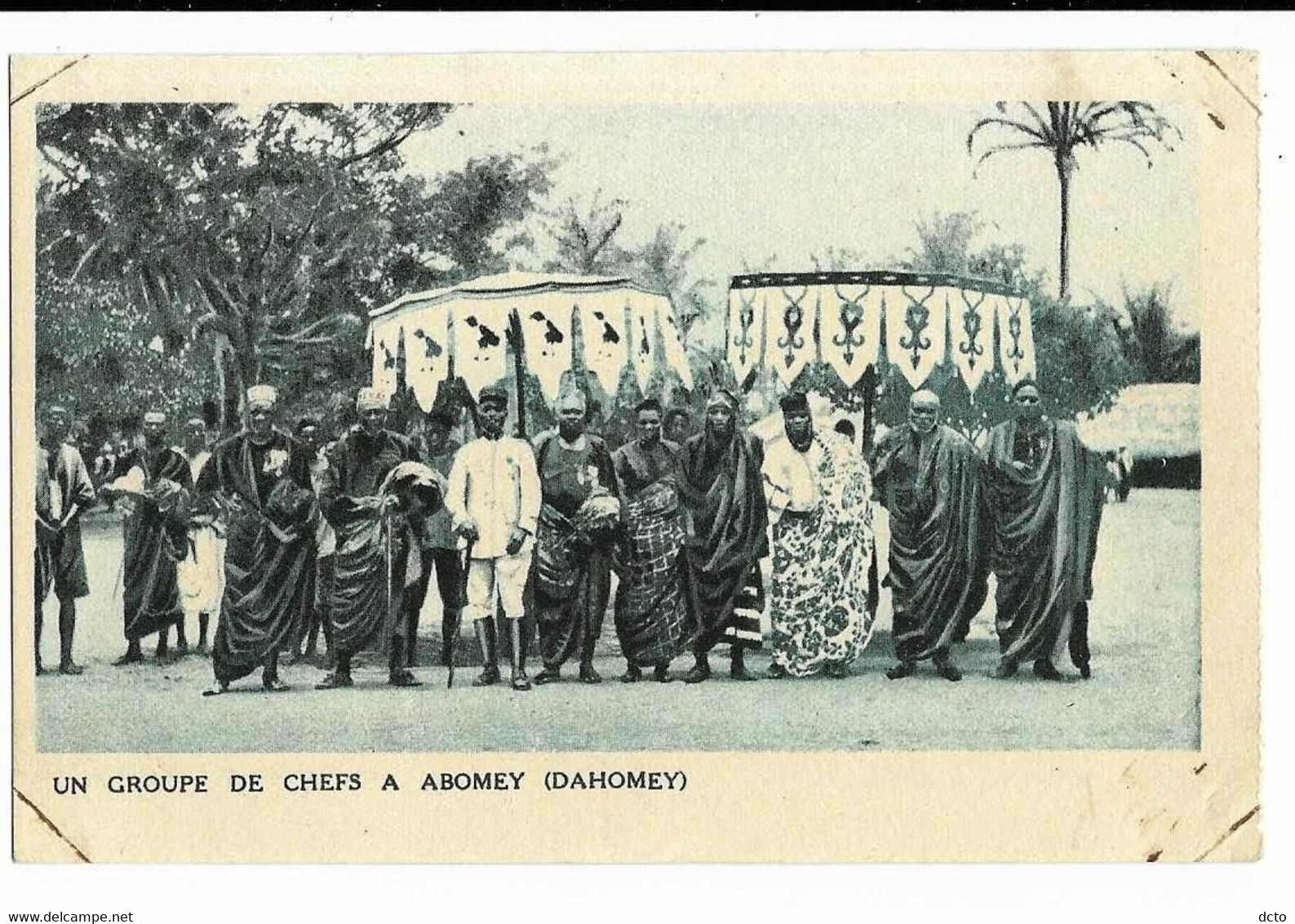 2 Cp DAHOMEY : Un Groupe De Chefs à ABOMEY & Récolte Régimes Palmiers à Huile Ed. Labitte 40 Cpsm Pf Envoi 1954 (pli Ht - Dahomey