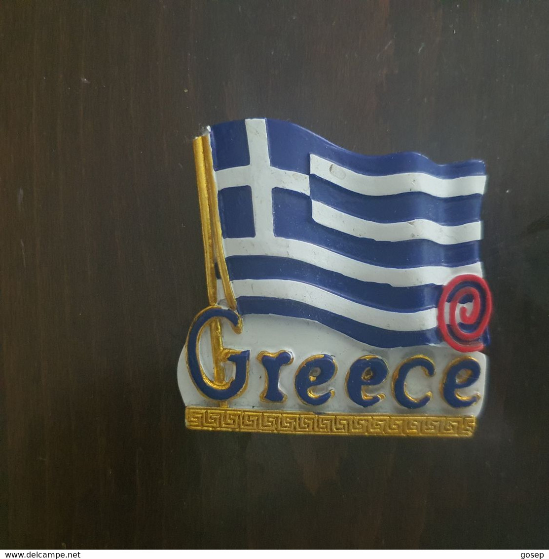 Greece-FLAG-(TSG-RHODES-TX027)-Special Stone-colored Side, Back Magnet-new - Tourisme