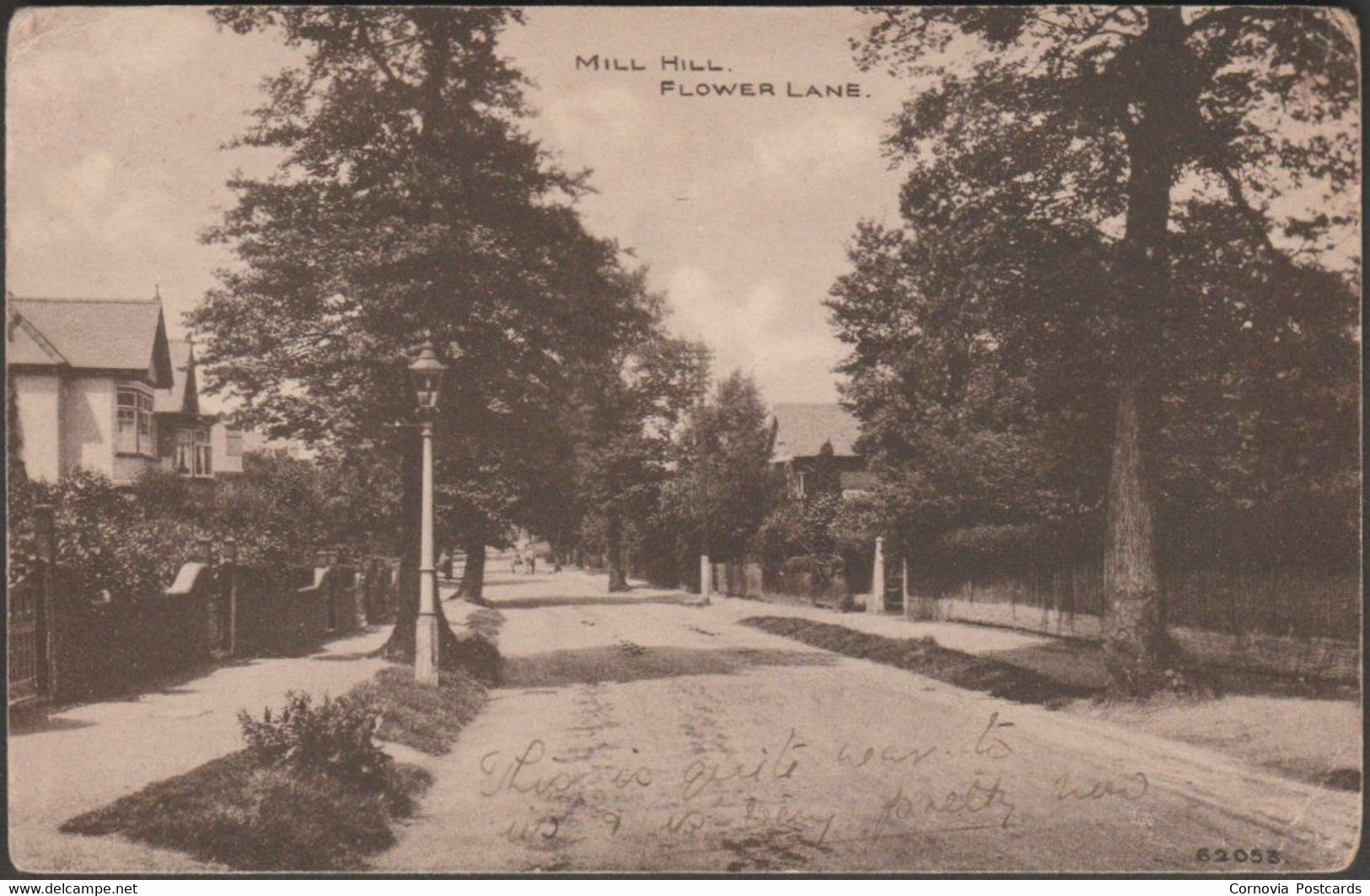 Flower Lane, Mill Hill, Middlesex, 1927 - Photochrom Postcard - Middlesex