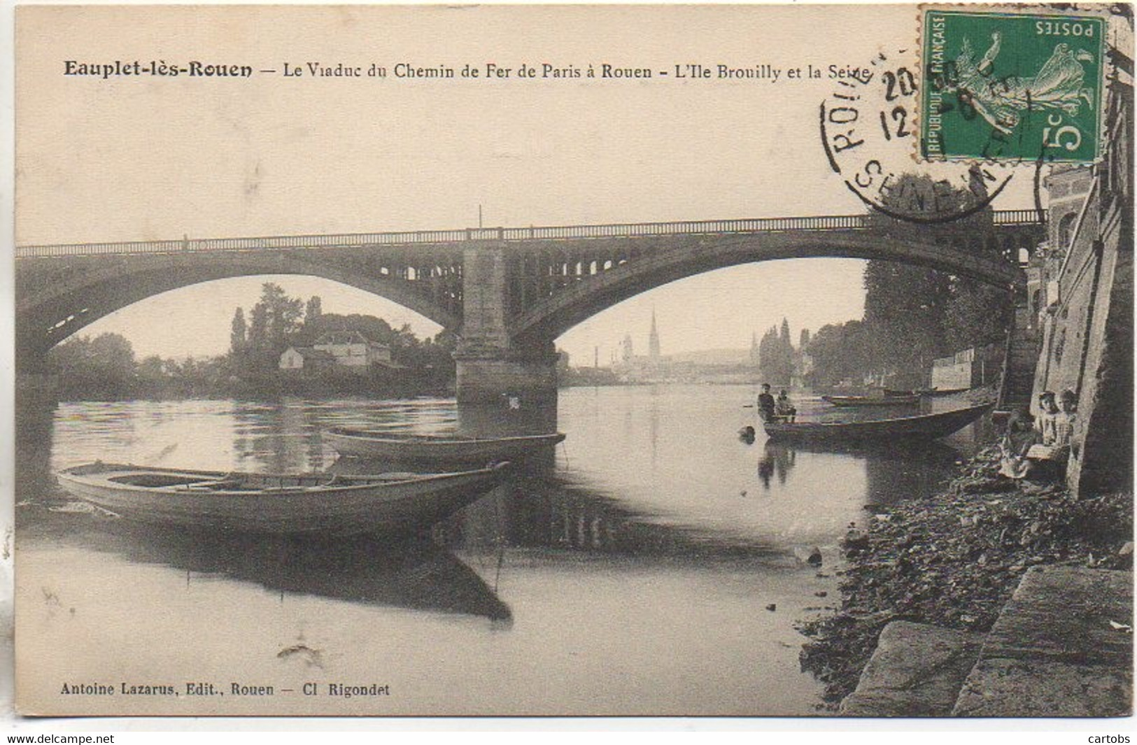 76 EAUPLET-lès-ROUEN Le Viaduc Du Chemin De Fer De Paris à Rouen - L'Ile Brouilly Et La Seine - Altri & Non Classificati