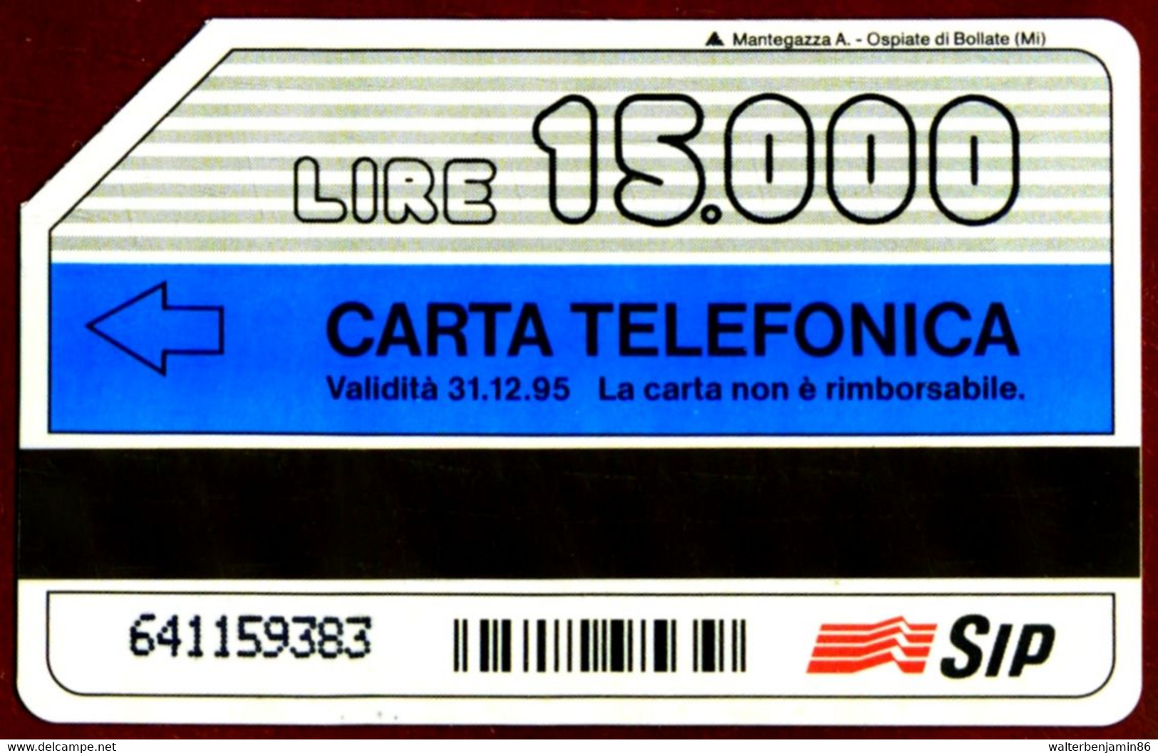 G 347 C&C 2375 SCHEDA USATA NUMERO VERDE AEREO 15.000 L. VARIANTE PUNTO NERO - Errori & Varietà