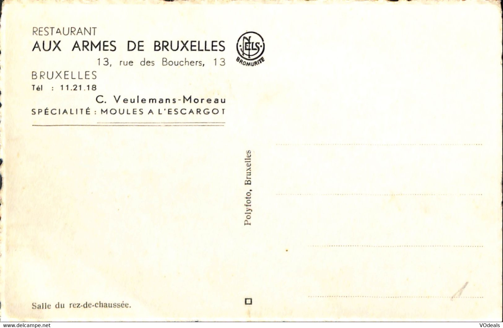 038 721 - CPA - Belgique - Bruxelles - Aux Armes De Bruxelles - Cafés, Hoteles, Restaurantes