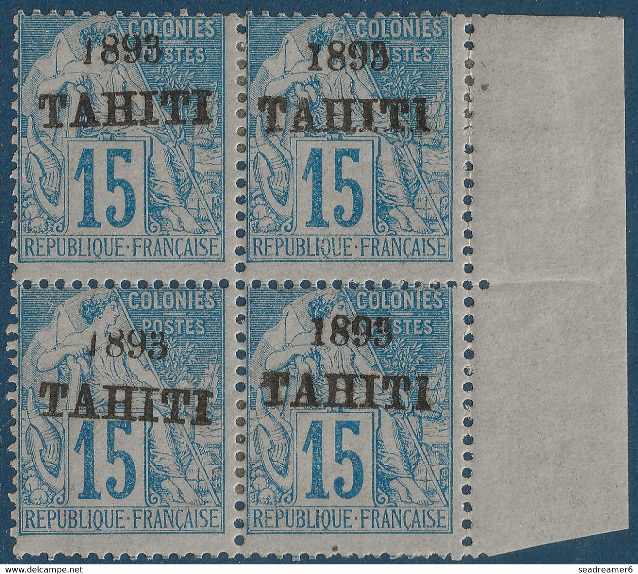 France Colonies TAHITI N°24* Bloc De 4 BDFeuille Très Frais Superbe ! Signé CALVES & SCHELLER - Unused Stamps