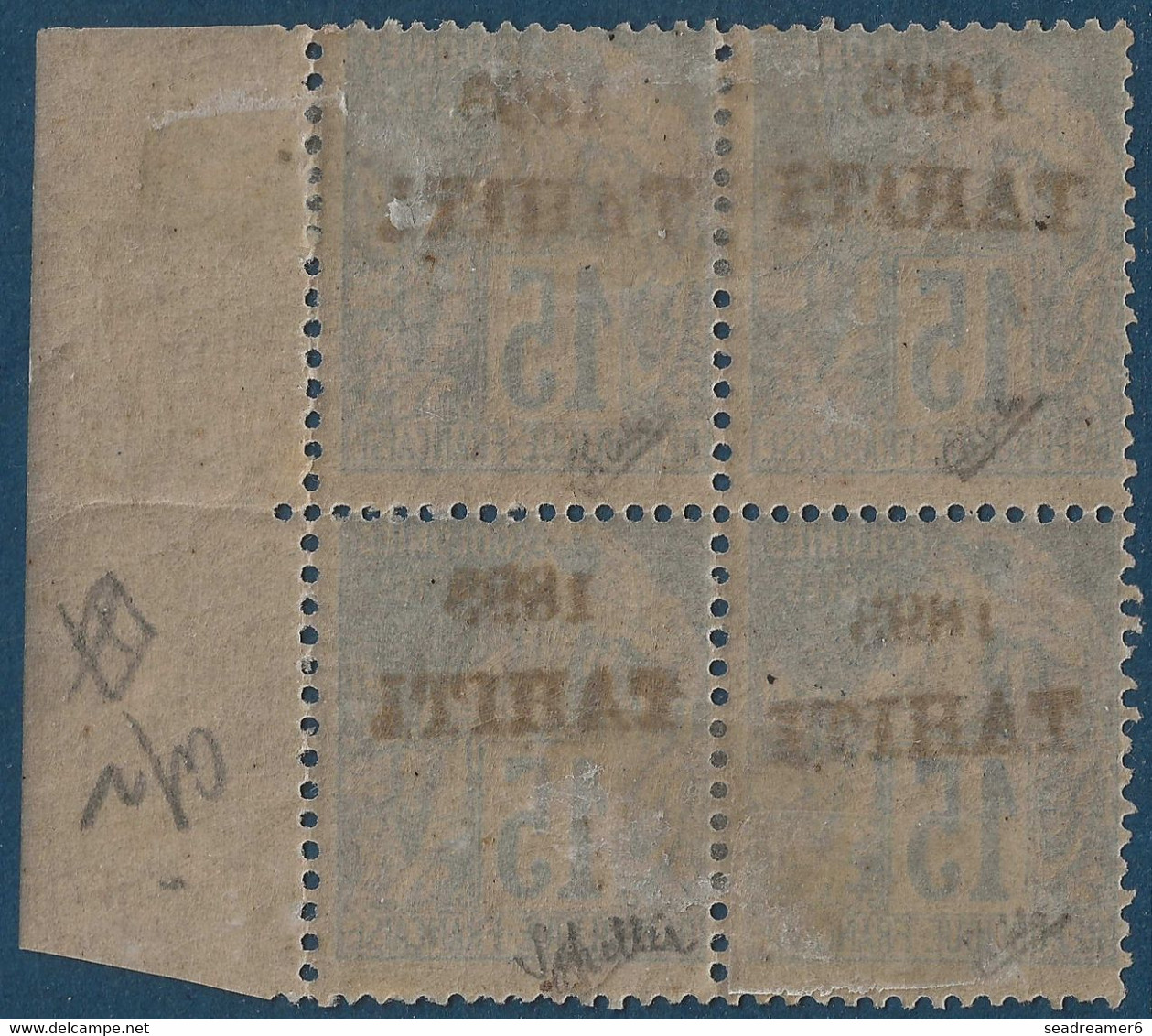 France Colonies TAHITI N°24* Bloc De 4 BDFeuille Très Frais Superbe ! Signé CALVES & SCHELLER - Unused Stamps