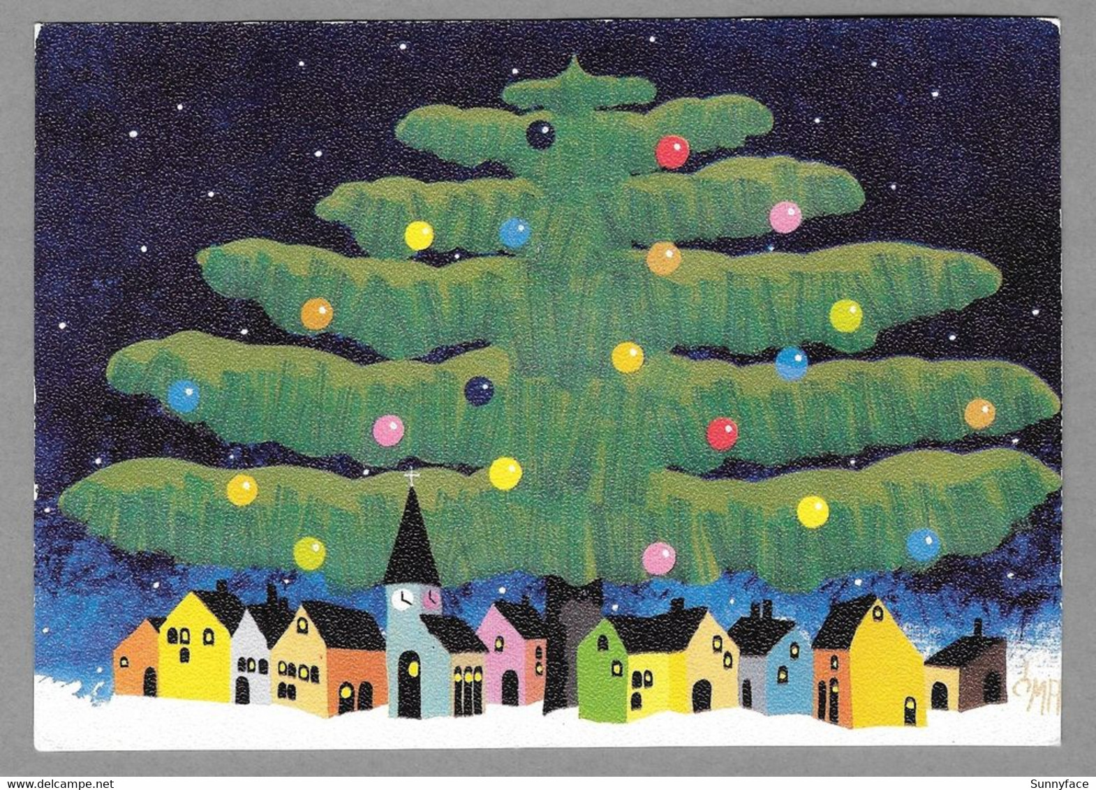 Big Christmas Tree Balls Houses Village Sapin De Noel Weihnachtsbaum Illustrator Osmo Omppu Omenamäki - Used 1978 - Other & Unclassified