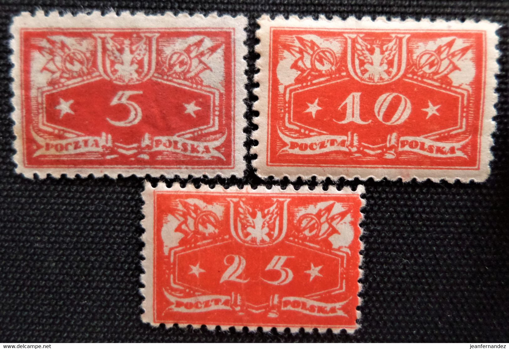 Timbre De Pologne Officiels 1920 Numeral Stamps Y&T N° 3_5_12 - Dienstzegels