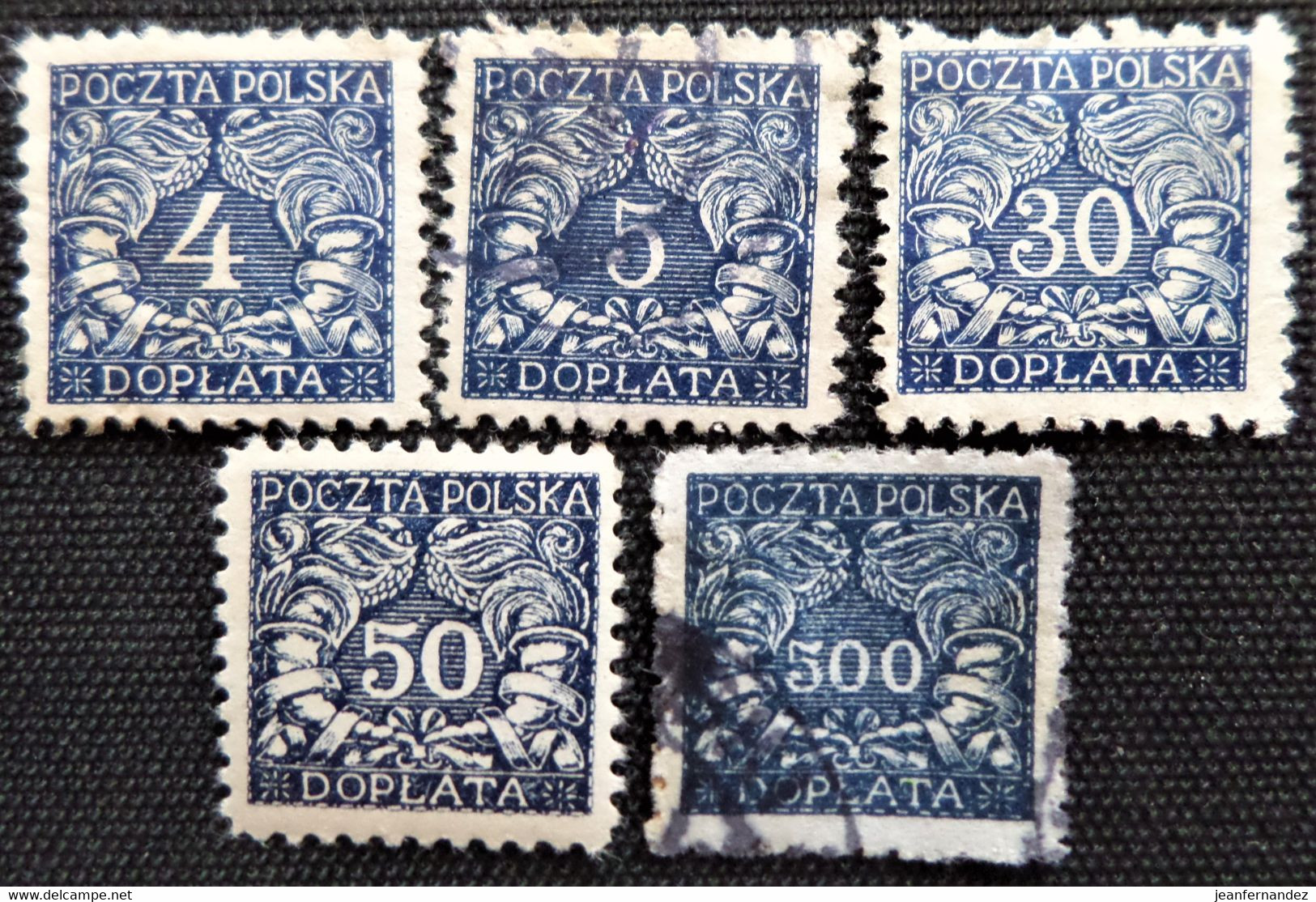 Timbre De Pologne 1919 Numeral Stamps - For Northern Poland  Y&T N° 23_24_27_28_31 - Portomarken