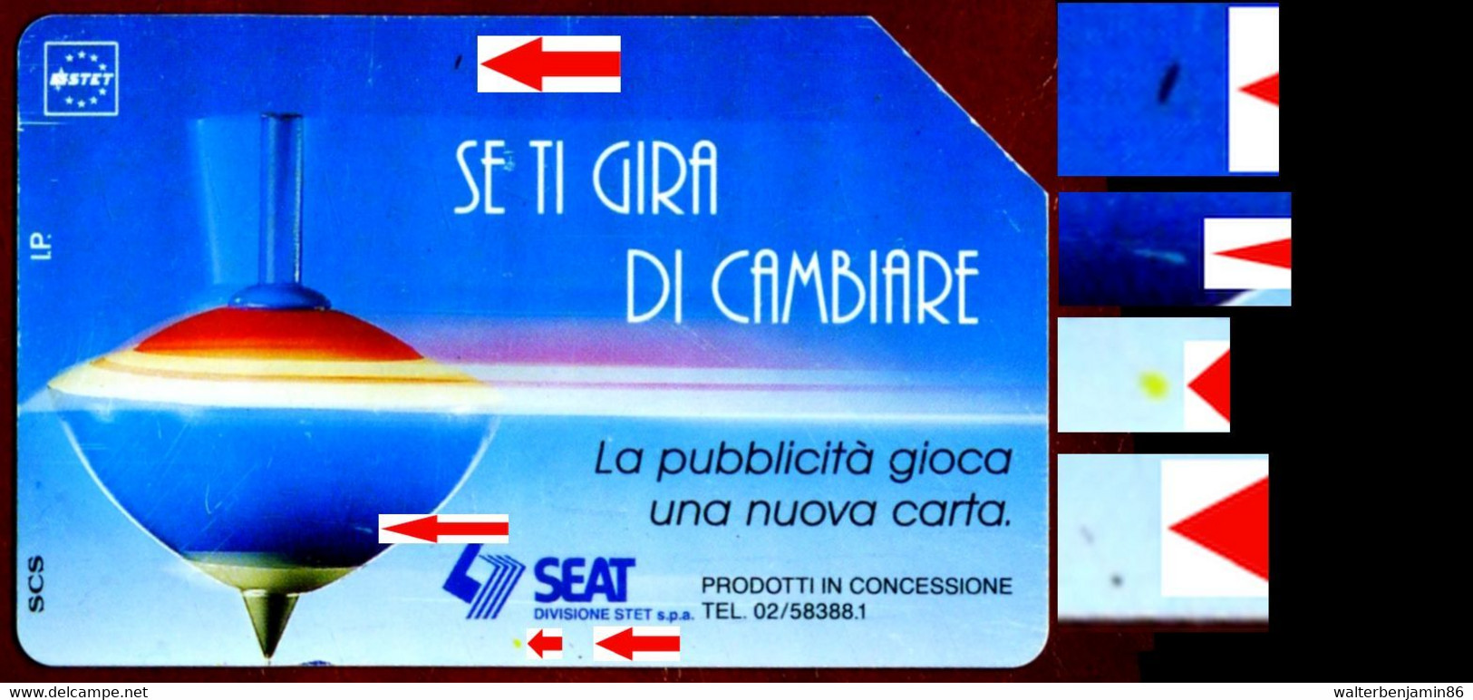 G 320 C&C 2351 SCHEDA TELEFONICA USATA CAMBIARE 31.12.95 5.000 L. VARIANTE PUNTI - Errori & Varietà