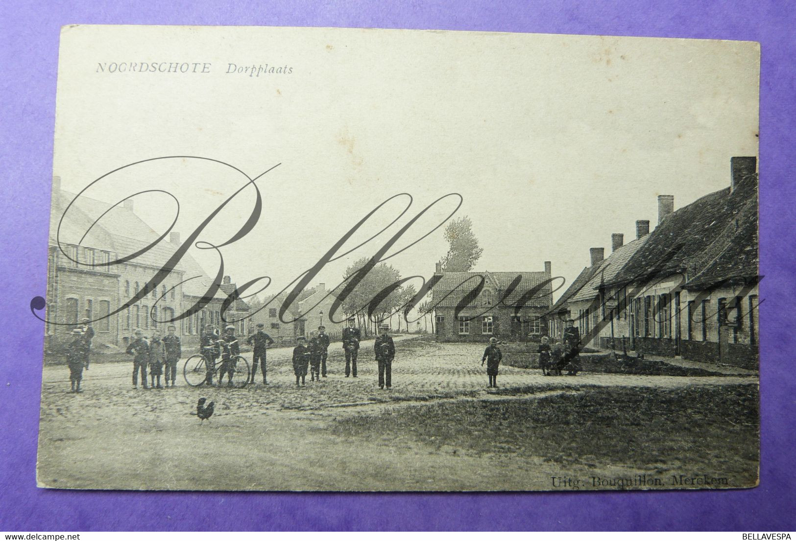 Noordschote Dorpplaats Lo-Reininge. Edit. Bouquillon Merckem-1911 - Lo-Reninge