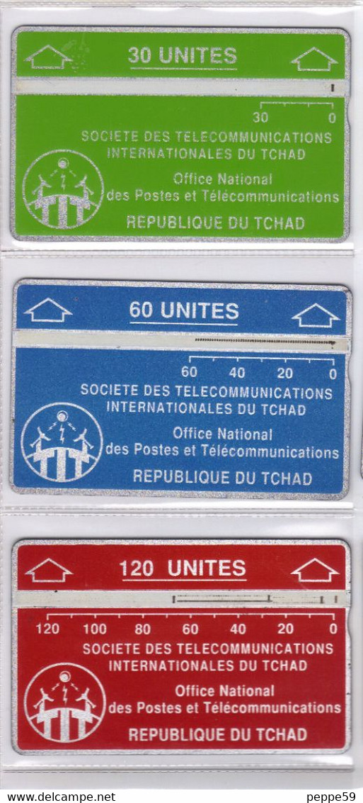 Carta Telefonica Ciad - Serie Completa 3 Pezzi  -  Carte Telefoniche@Scheda@Schede @Phonecards@Telecarte@Tel Efonkarte - Tchad