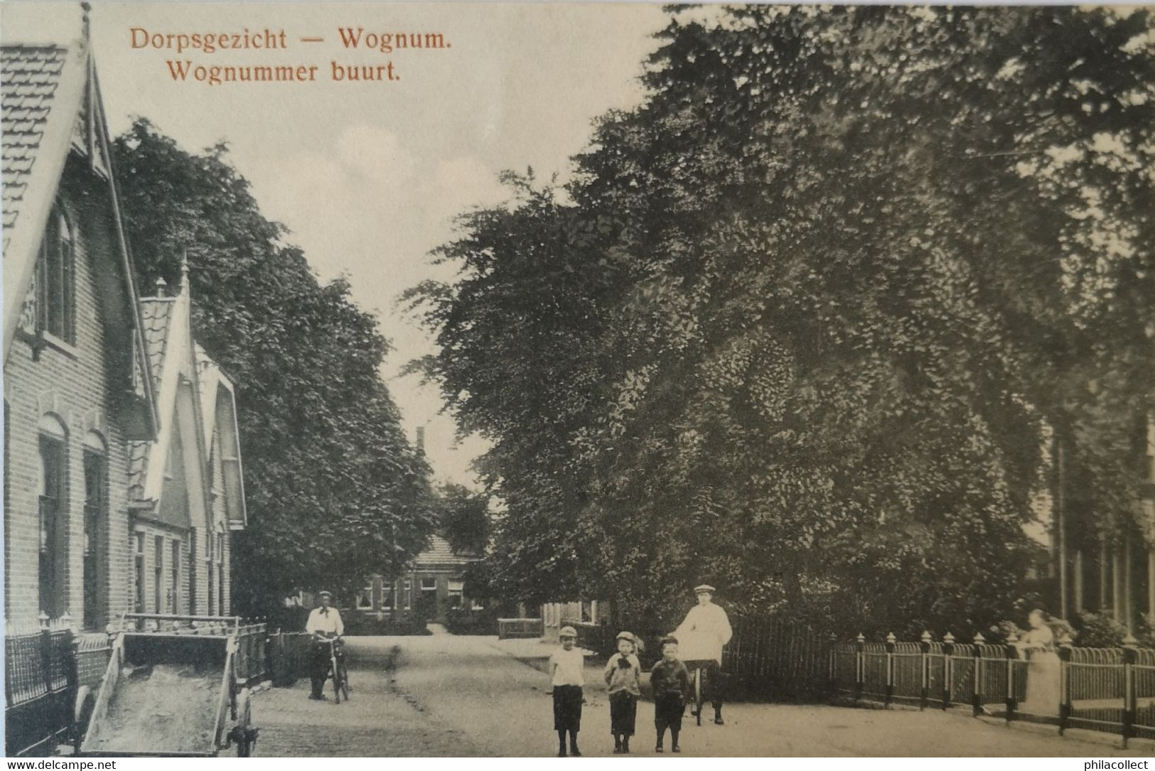 Wognum (Medemblik) Dorpsgezicht - Wognummer Buurt (geanimeerd) 1917 - Medemblik