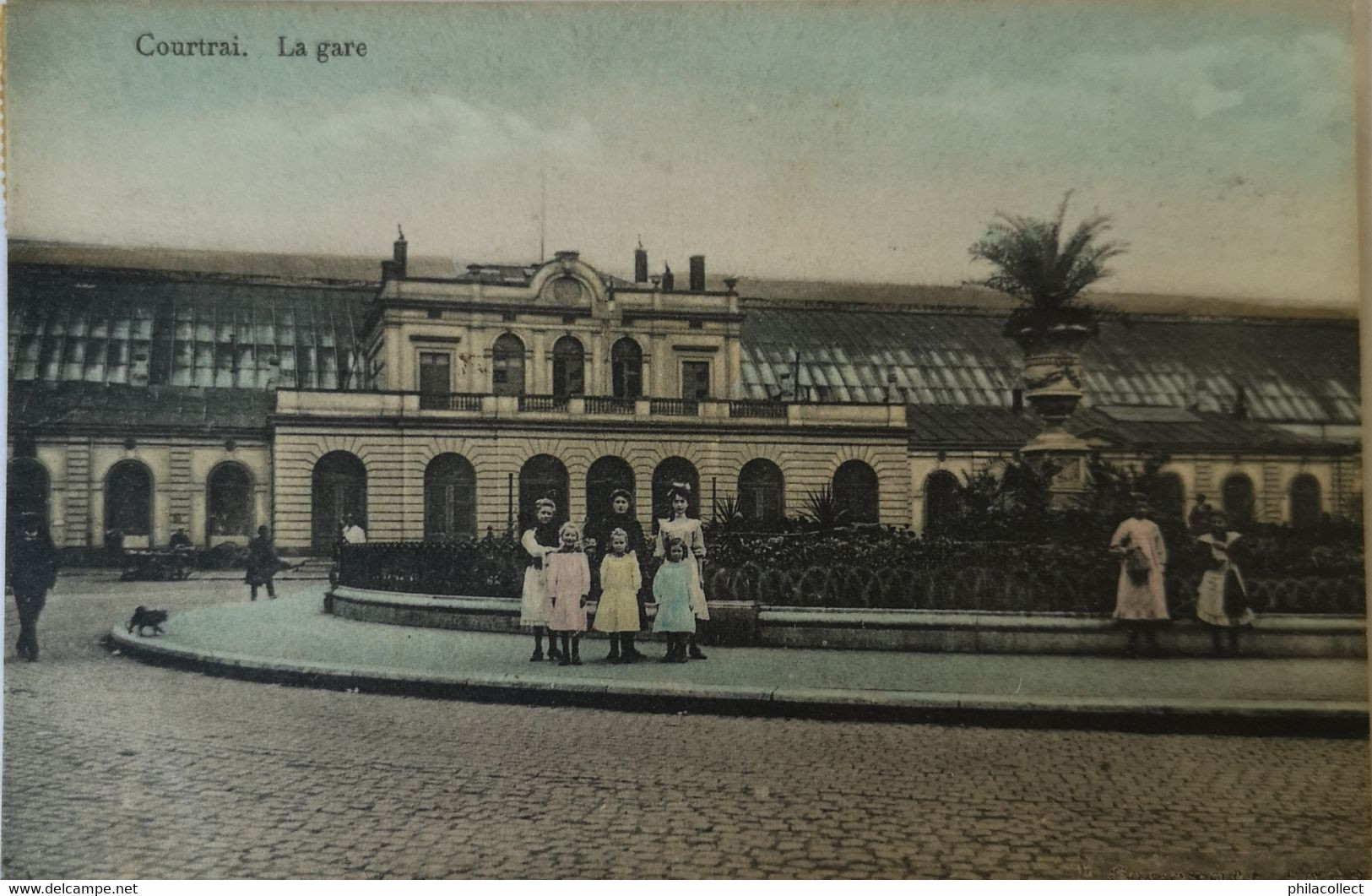 Kortrijk - Courtrai  // LA Gare - Station (gekleurd) 1912 - Kortrijk