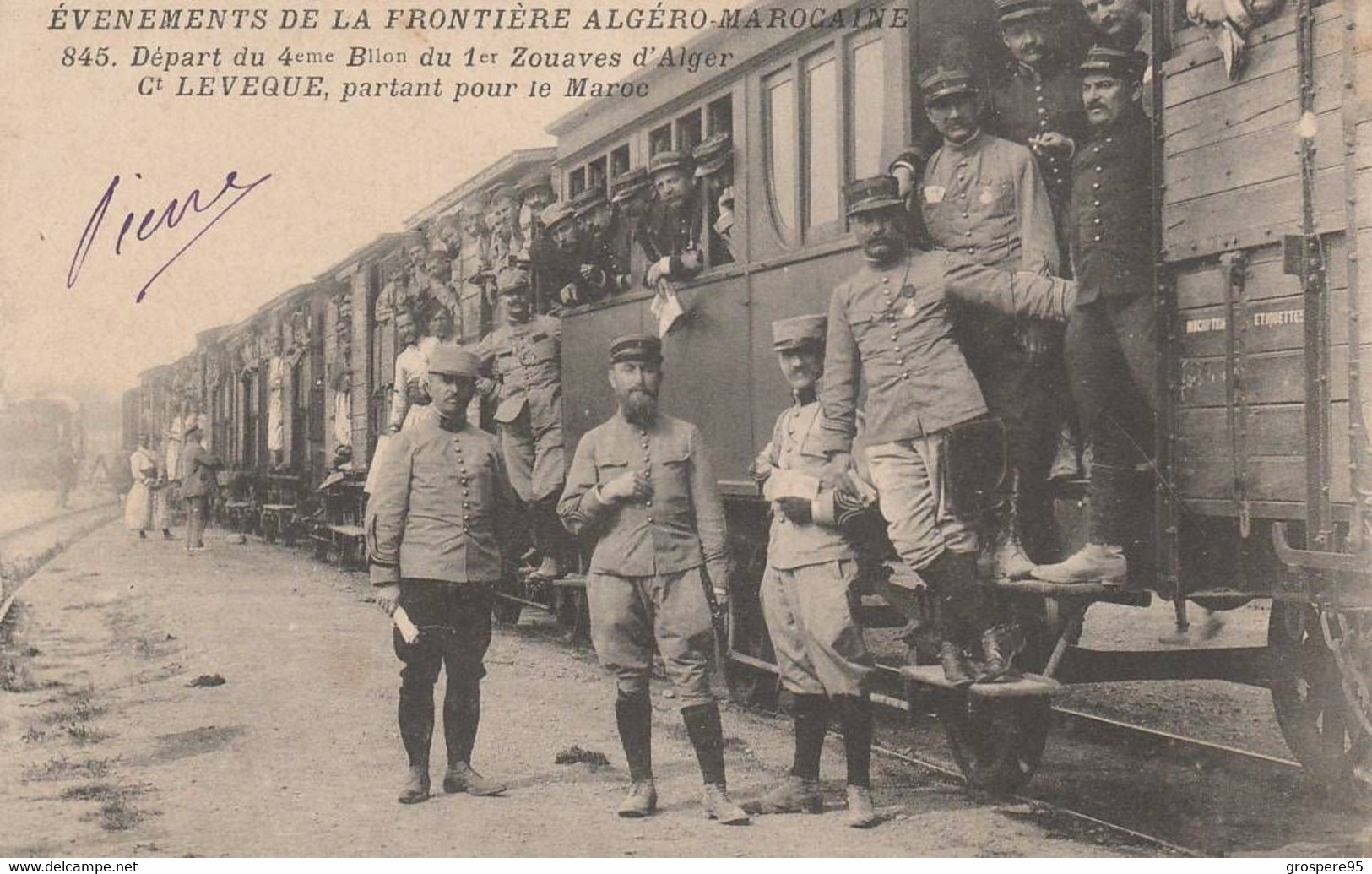 DEPART DU 4eme Bataillon Du 1er ZOUAVES D'ALGER Ct LEVEQUE Partant Pour Le MAROC - Plaatsen