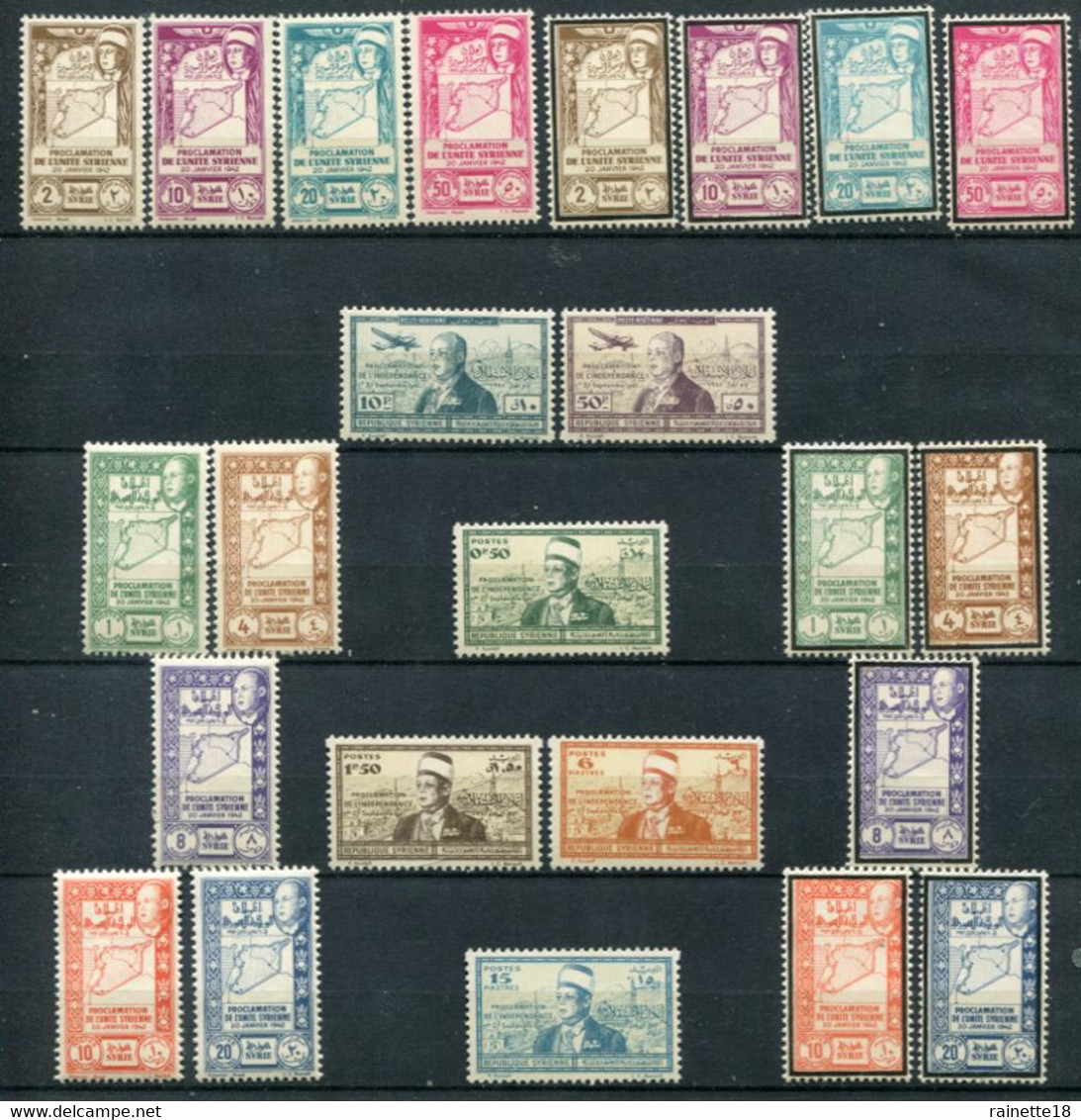 Syrie                  Déstockage     Poste: 260/263 ** - 266/275 **-PA 94/95 **- 97/104 ** - Unused Stamps