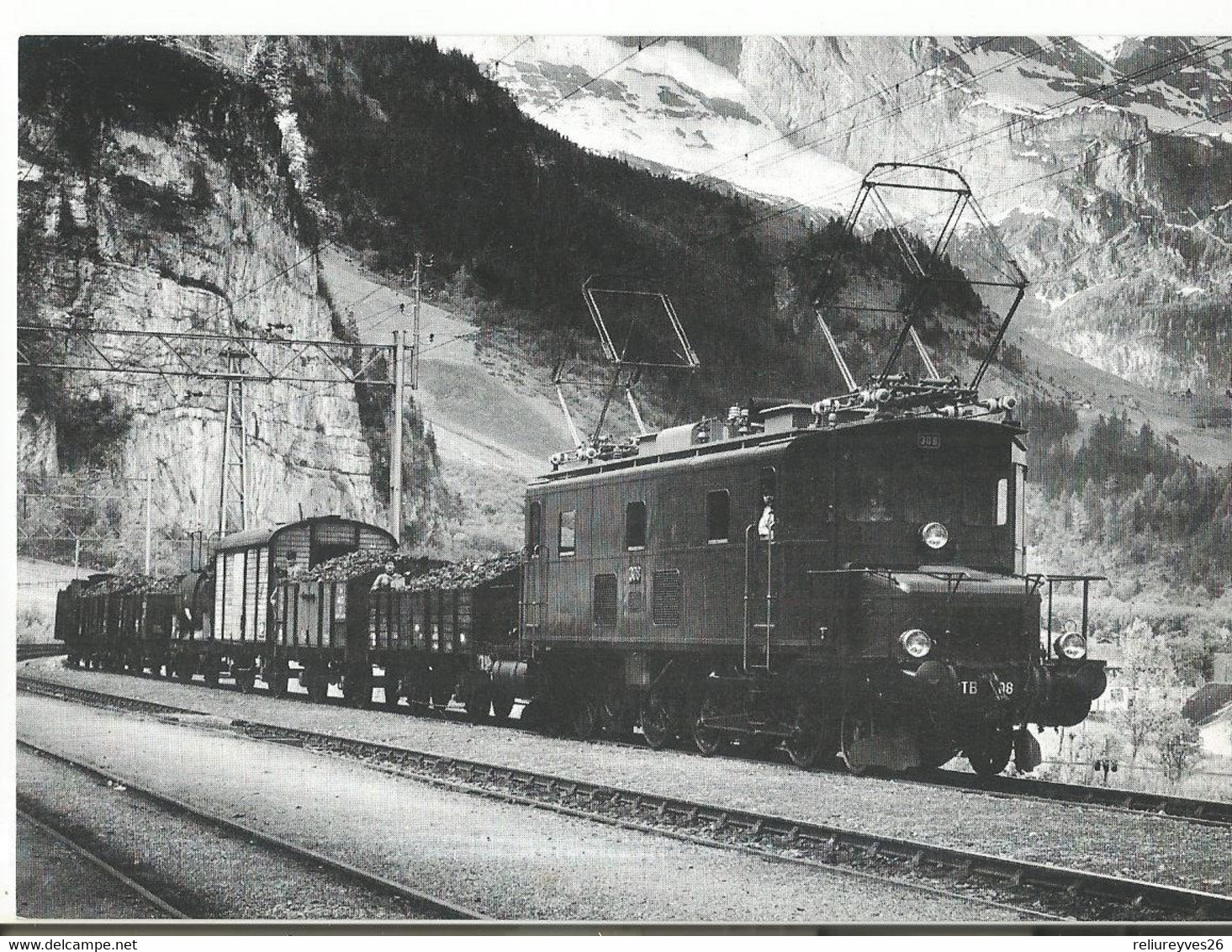 CPM, Th; Transport -Bern - Lôtschberg ,Simplon - Bahn.BLS- Gûterzug Mit Lok Ce 4/6 Bei Der Station . ( 1920 ) , Ed. BLS. - Trenes