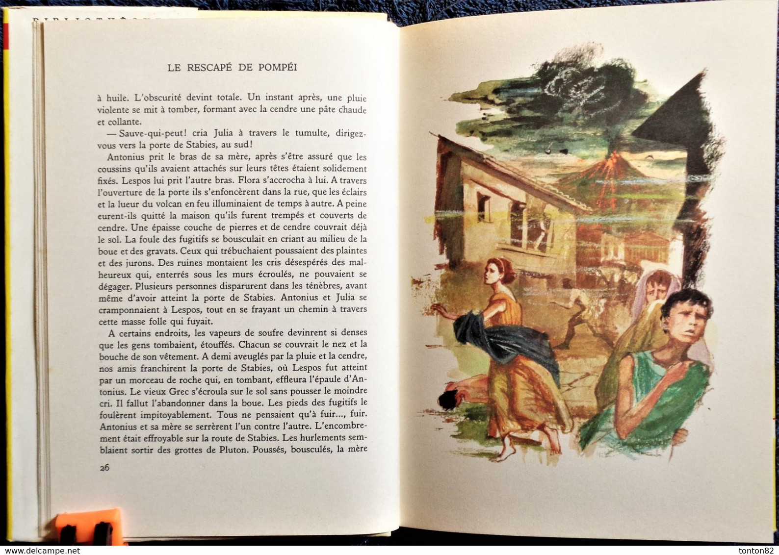 Robert Fisker - Le Rescapé De Pompéi - Bibliothèque Rouge Et Or N° 659 - ( 1965 ) . - Bibliotheque Rouge Et Or