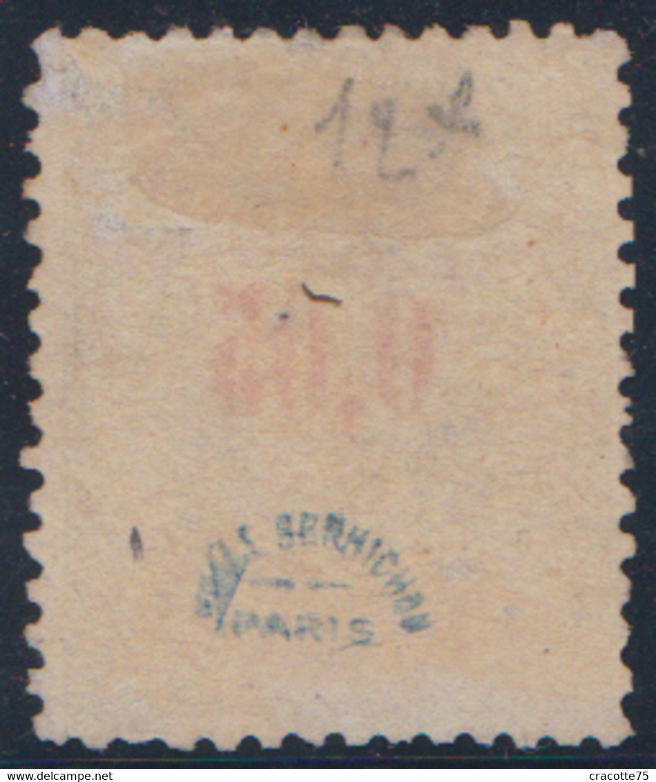 INDE . N°  20 (*) . 1903. Type Paix 5c/25c. Noir Sur Rose. Signé.  Cote 400€. - Gebraucht