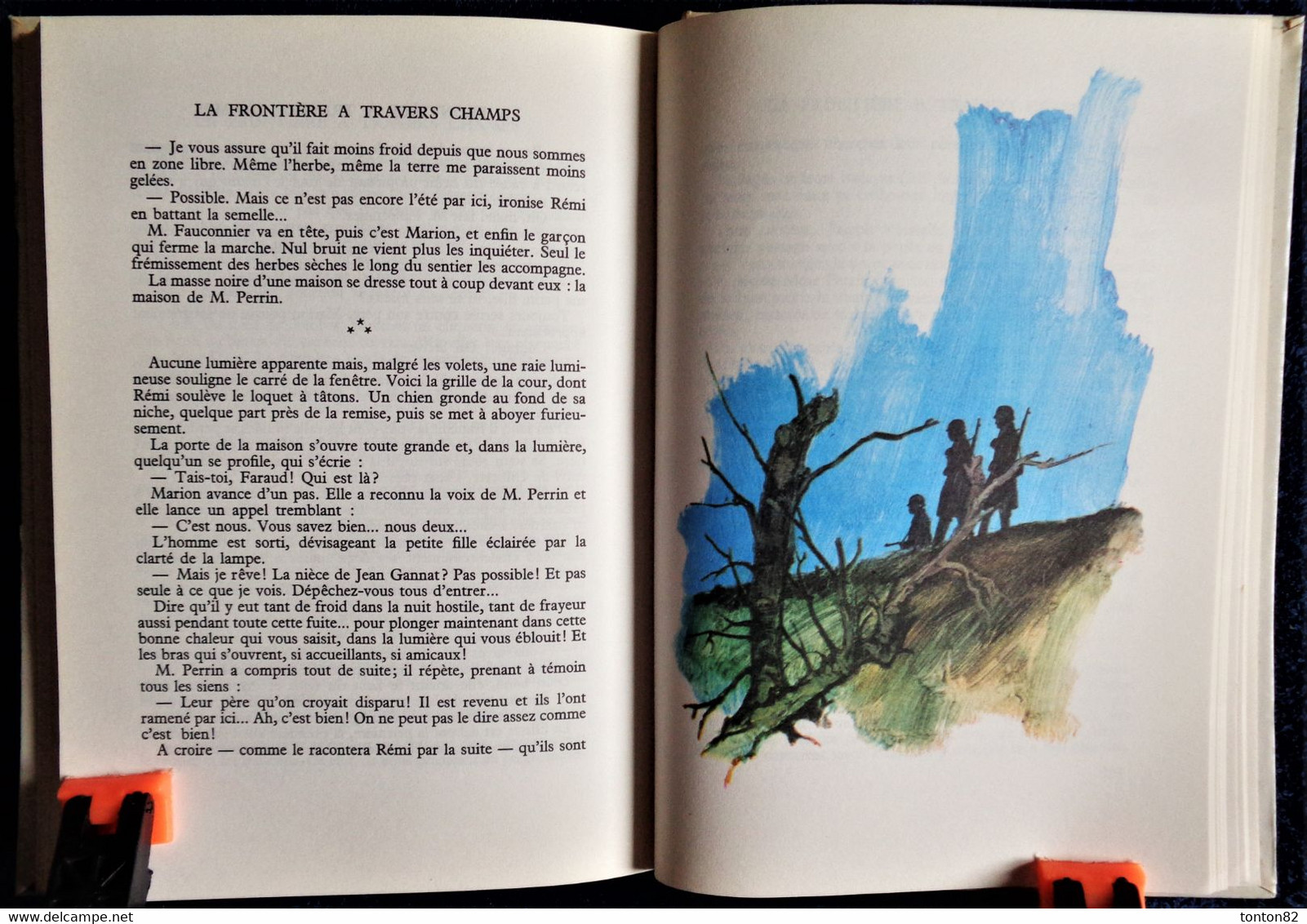 Renée Aurembou - La frontière à travers champs - Bibliothèque Rouge et Or Souveraine n°2.741 - (1970 ) .
