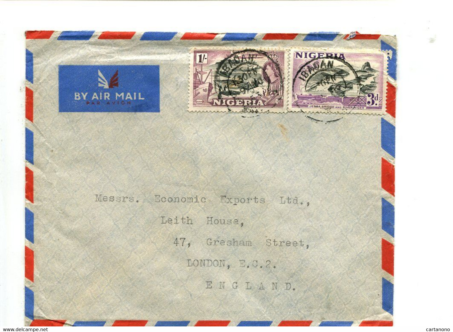 NIGERIA - Affranchissement Sur Lettre Par Avion Pour L'Angleterre - - Nigeria (1961-...)