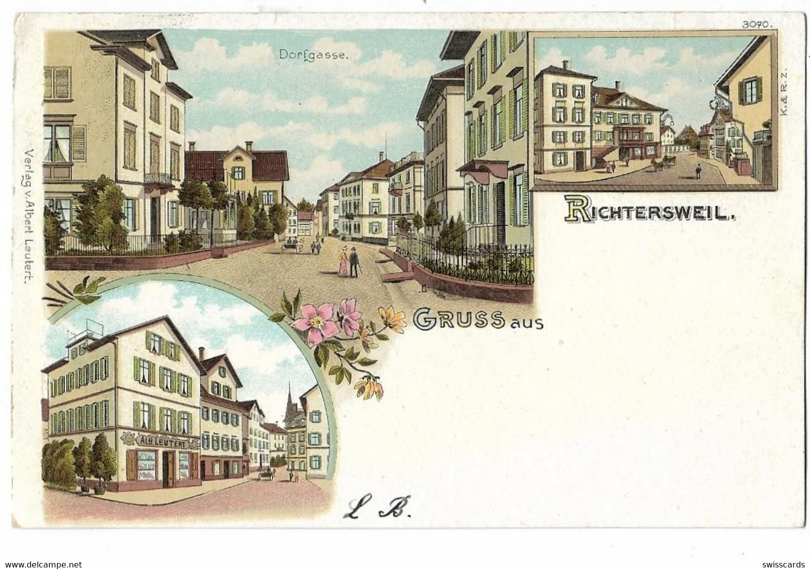 Gruss Aus RICHTERSWIL: Top-3-Bild-Litho 1903 - Richterswil