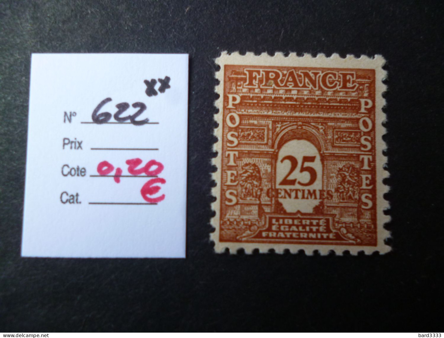 Timbre France Neuf ** 1944  N° 622 Cote 0,20 € - Neufs