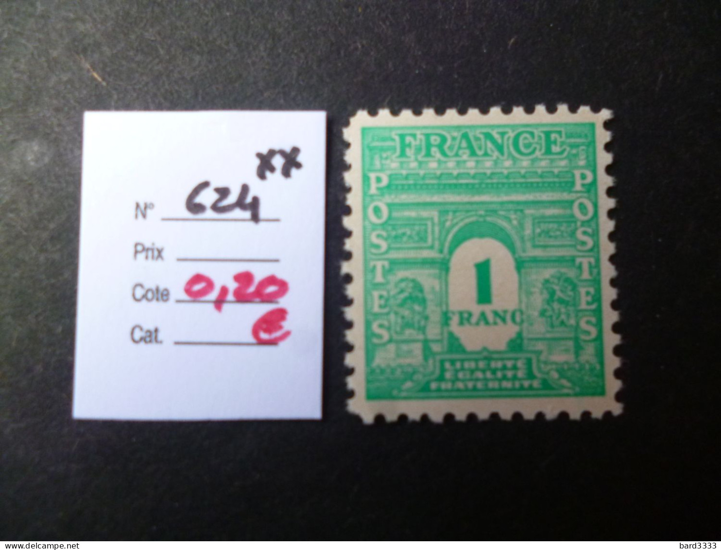 Timbre France Neuf ** 1944  N° 624 Cote 0,20 € - Neufs