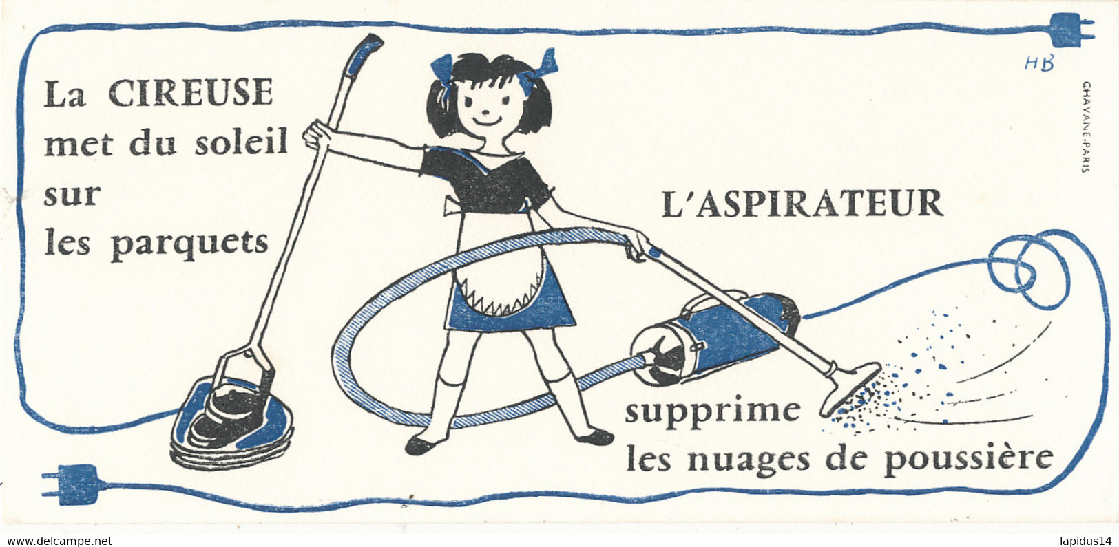 BU 2437 /   BUVARD - L'ASPIRATEUR  LA CIREUSE    (22,50 Cm X 10,50 Cm) - Elektrizität & Gas