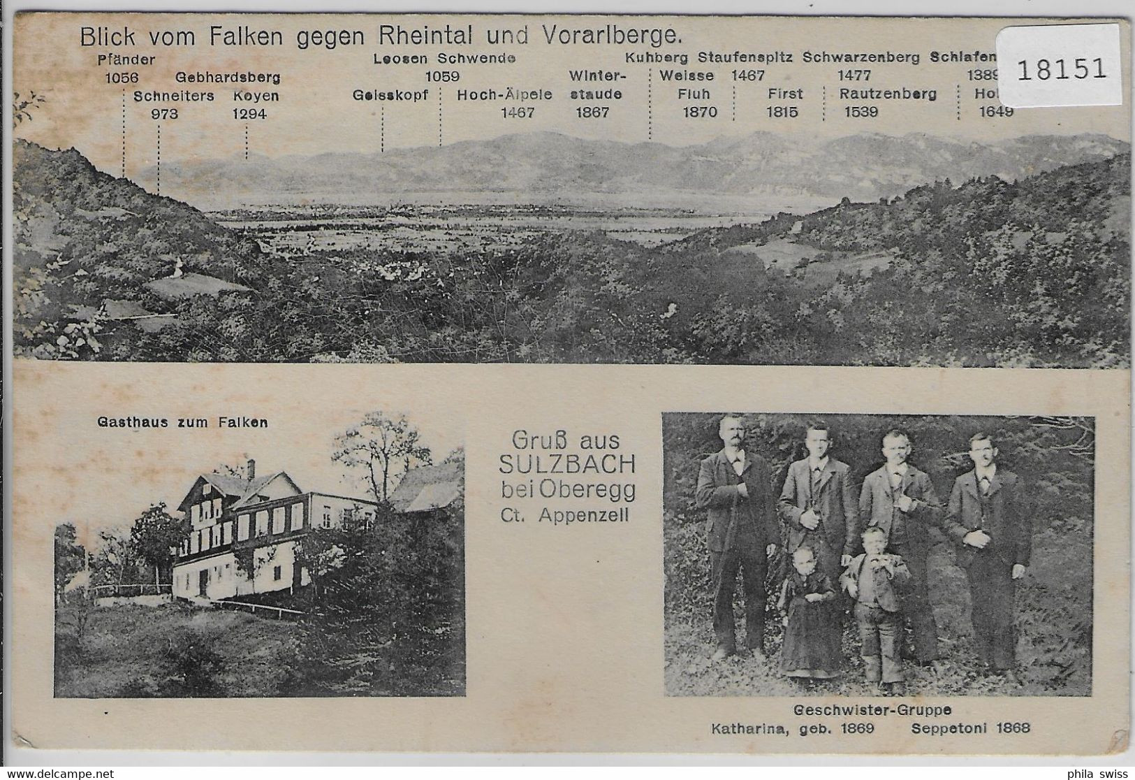 Gruss Aus Sulzbach Bei Oberegg Gasthaus Zum Falken - Seppetoni - Oberegg