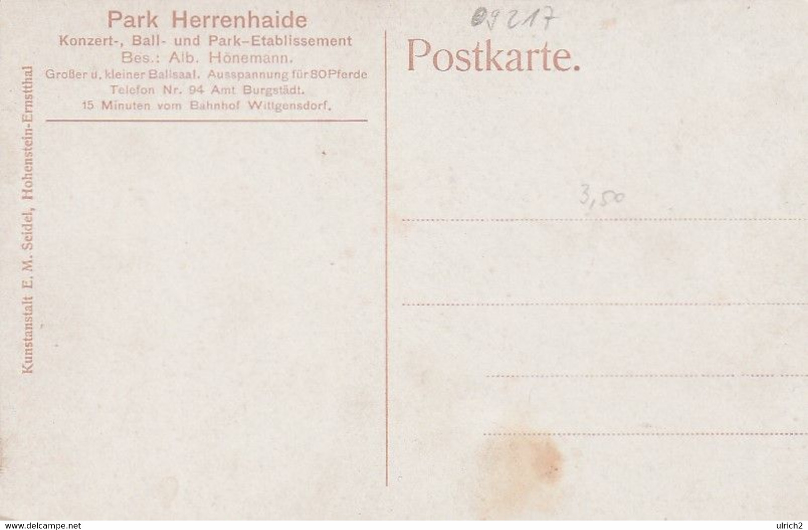 AK Burgstädt - Park Herrenhaide - Ca. 1910 (60198) - Burgstädt
