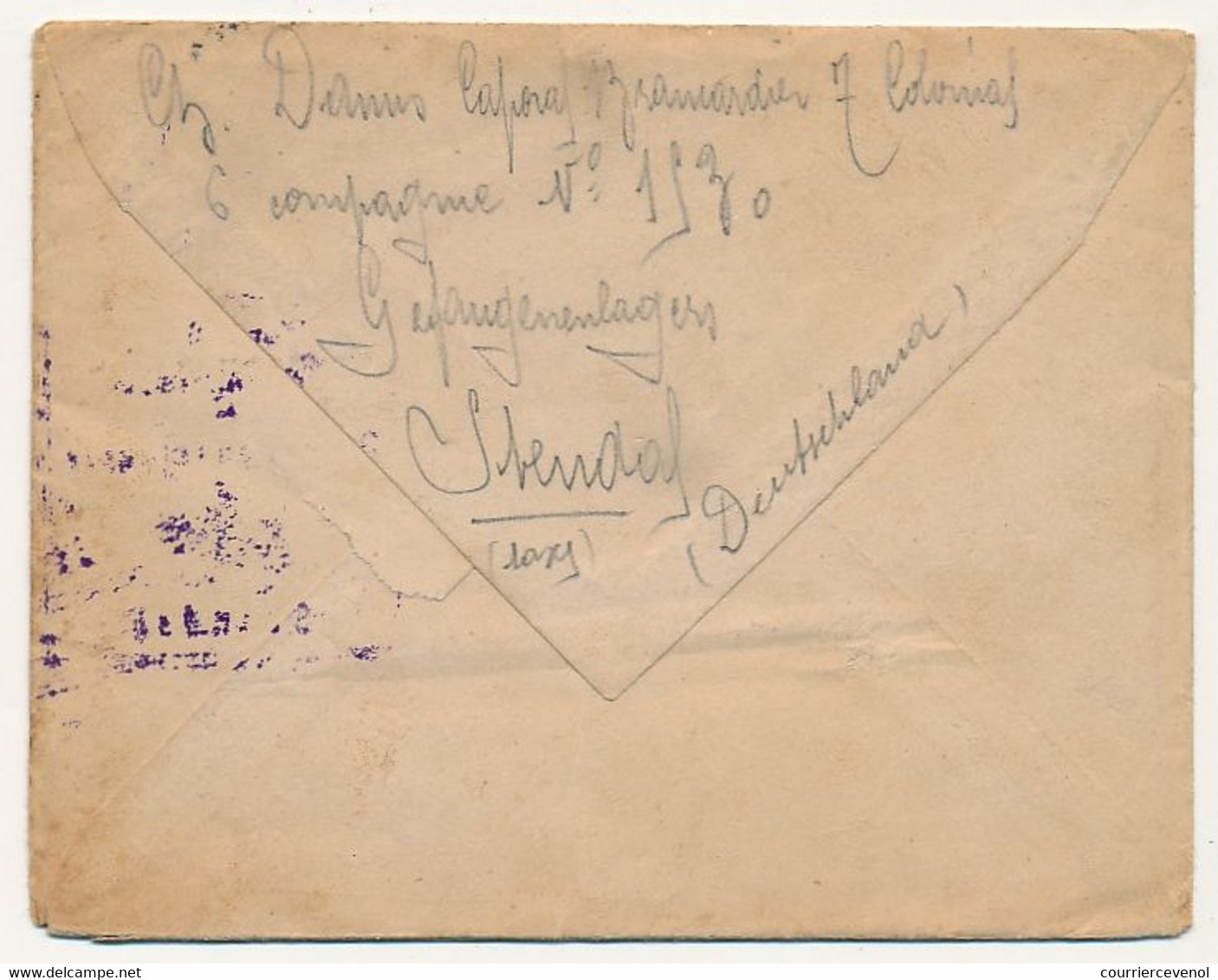 Enveloppe Prisonnier Français - Camp De Stendal - 28/1/1916 - Beau Cachet De Censure - Guerra De 1914-18