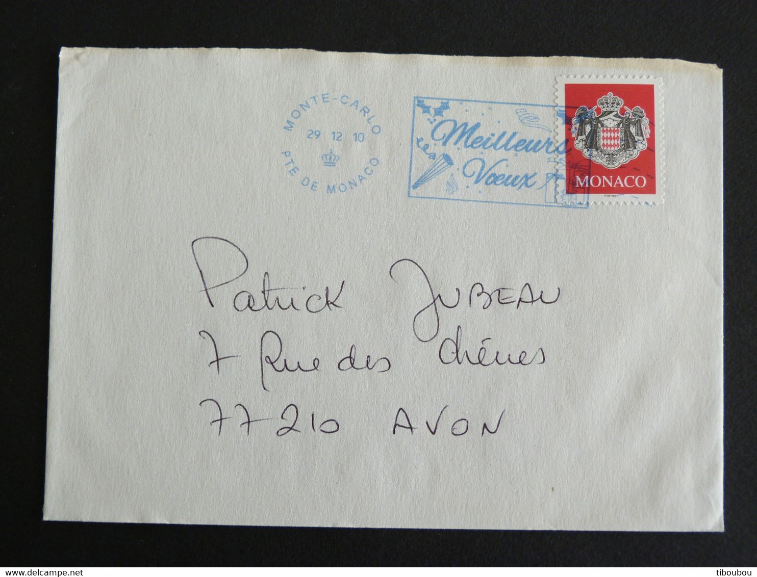 LETTRE MONACO AVEC YT 2280 ARMOIRIES - FLAMME NEOPOST MEILLEURS VOEUX 2010 - Storia Postale