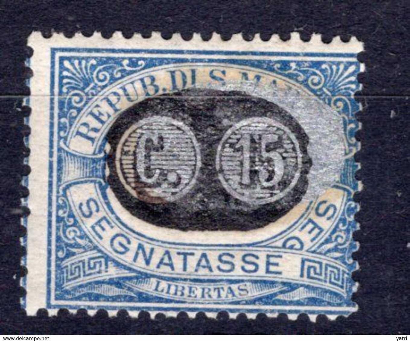 San Marino - 1931 - Segnatasse 5/15 Cent. Sass. 32, Con Argento Spostato A Destra ** - Timbres-taxe