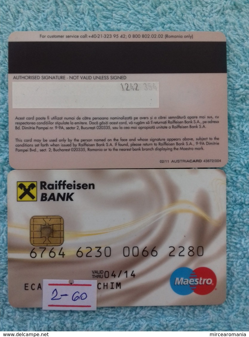 ROMANIA - EXPIRED CREDIT CARD - NR. 2 - Tarjetas De Crédito (caducidad Min 10 Años)