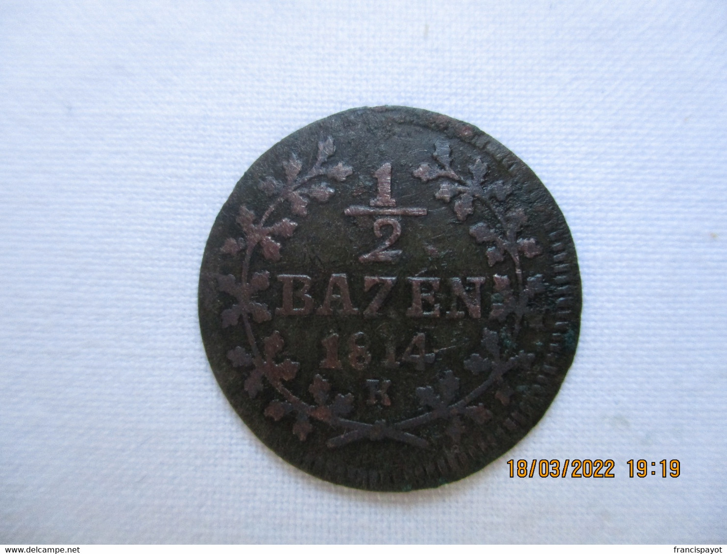 Suisse - Sankt Gallen 1/2 Bazen 1814 - Monnaies Cantonales