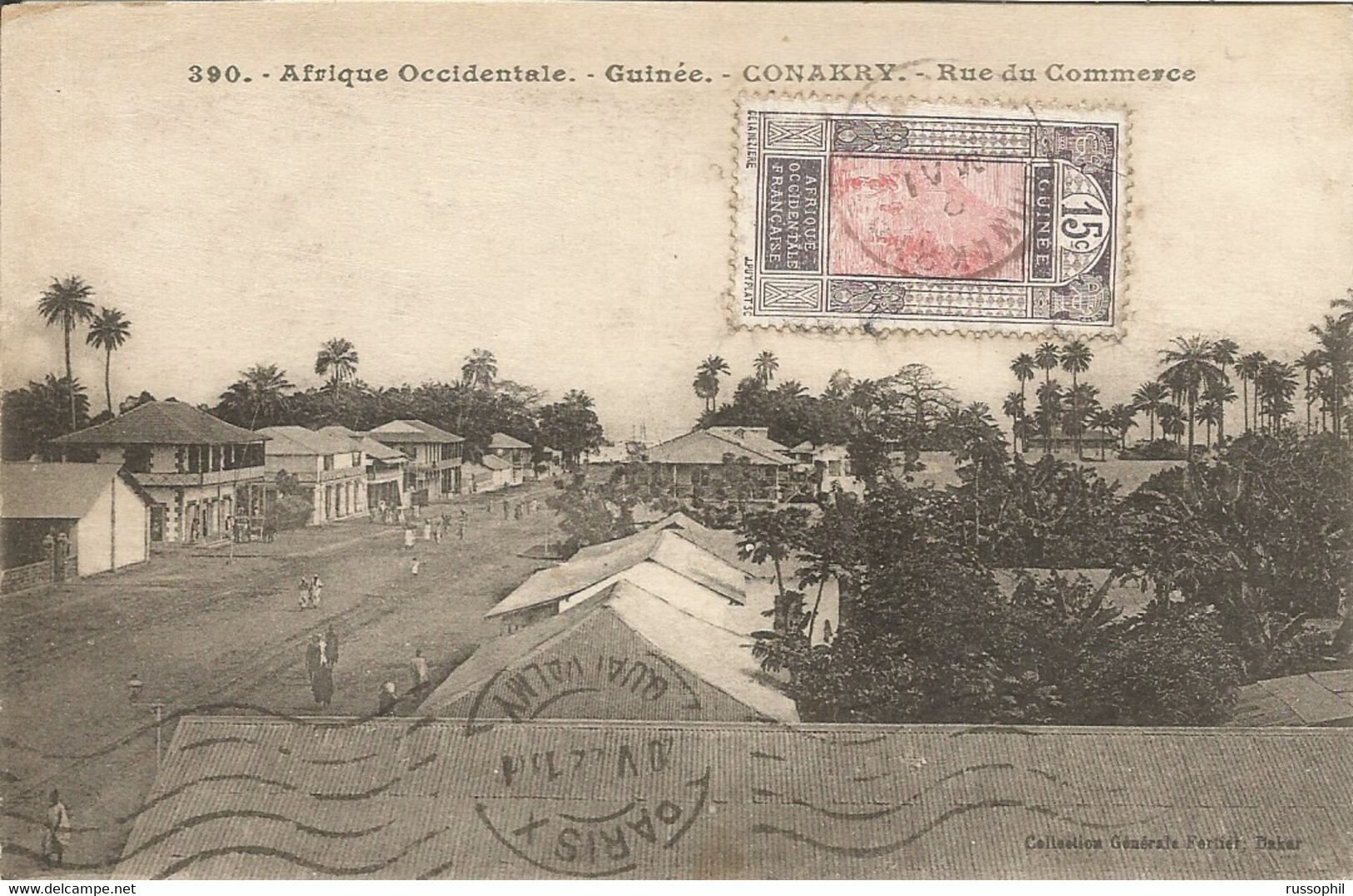 GUINEE FRANCAISE - CONAKRY - RUE DU COMMERCE -  PHOTO FORTIER N° 390 - 1922 - Guinée Française