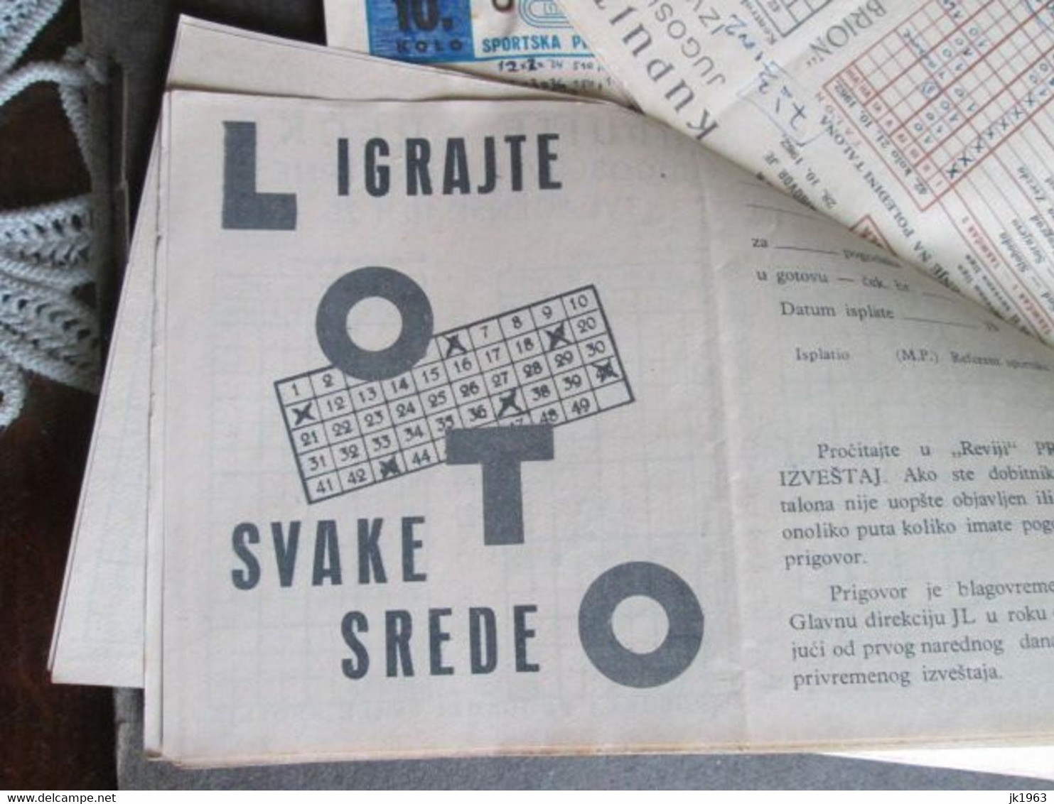 FOOTBALL FORECAST/BETTING, 60 TICKETS 1963, ITALIAN LEAGUE, YUGOSLAV LEAGUE, INTERNATIONAL MATCHES - Habillement, Souvenirs & Autres