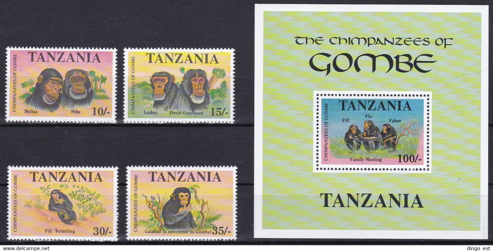 Tanzania, Fauna, Animals MNH / 1992 - Chimpanzees