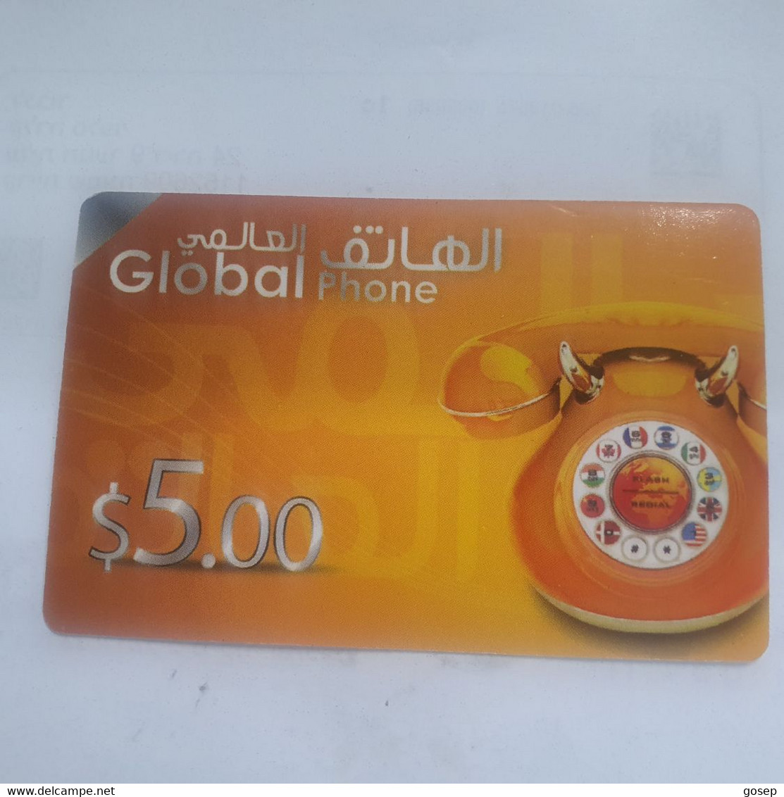 PALESTINE-(PA-G-0010C)-Global Phone-(386)-(cod Inclosed)-($5.00)-(valid From 6 Monts)mint Card+1prepiad Free - Palestine