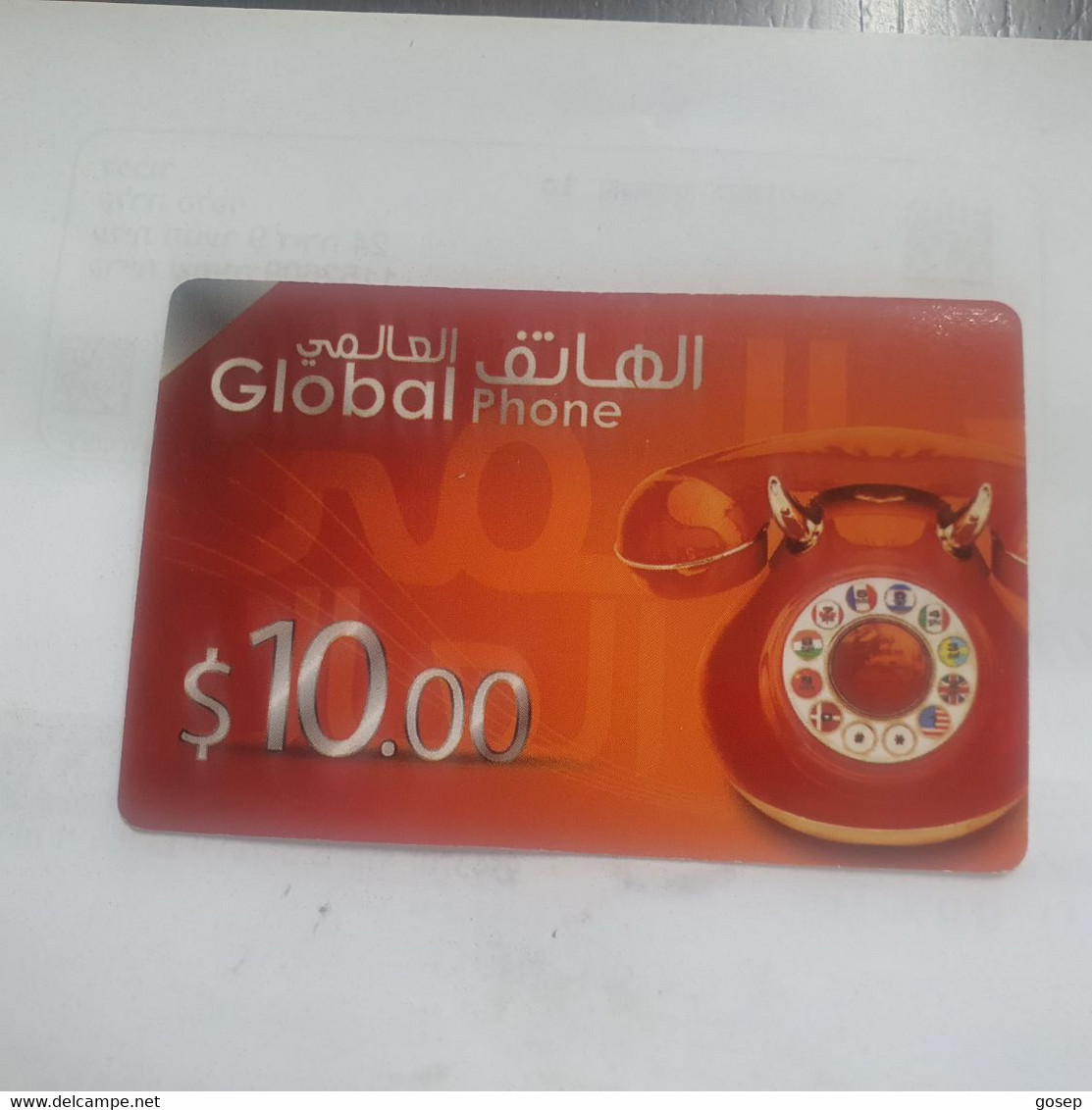 PALESTINE-(PA-G-0010D)-Global Phone-(387)-(cod Inclosed)-($10.00)-(valid From 6 Monts)mint Card+1prepiad Free - Palestine