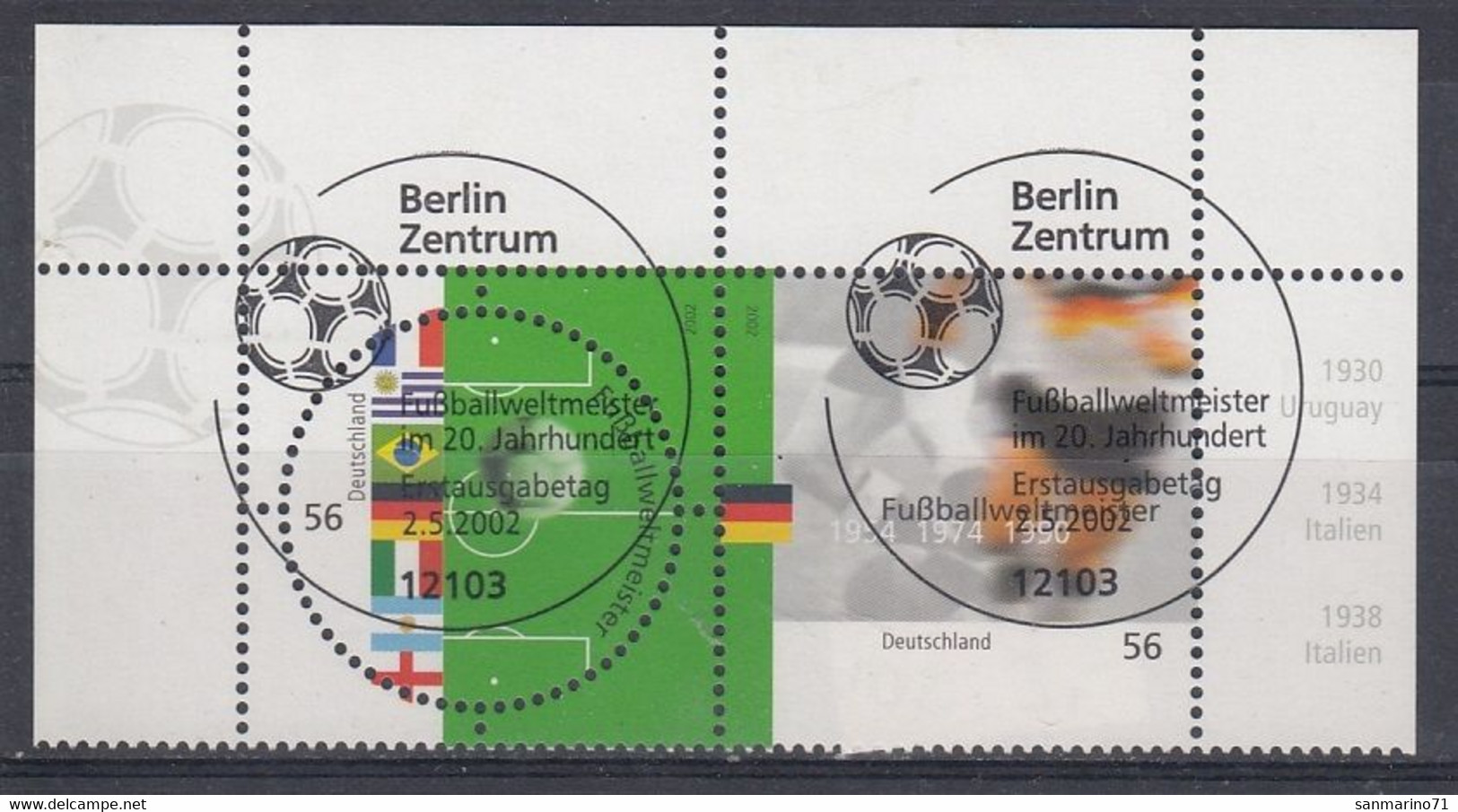 GERMANY Bundes 2258-2259,used,football - Used Stamps