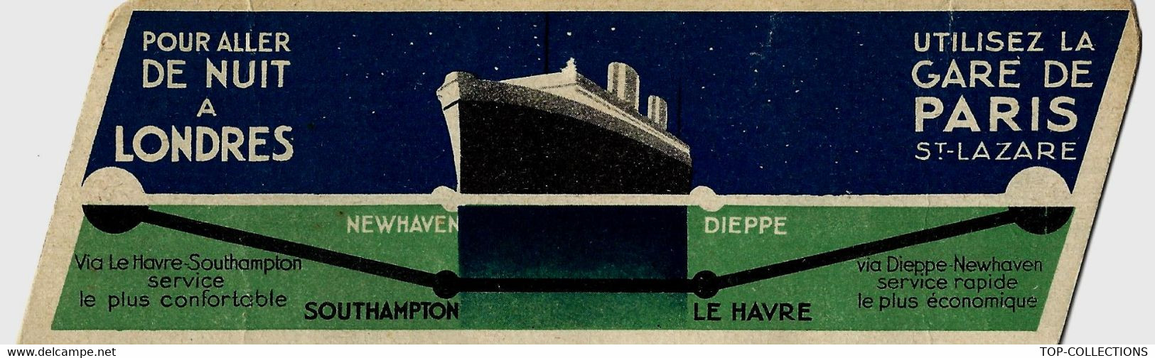 PUBLICITE MARQUE PAGE LIAISON MARITIME LE HAVRE SOUTHAMPTON NEWHAVEN DIEPPE PUBLICITE - Marcapáginas