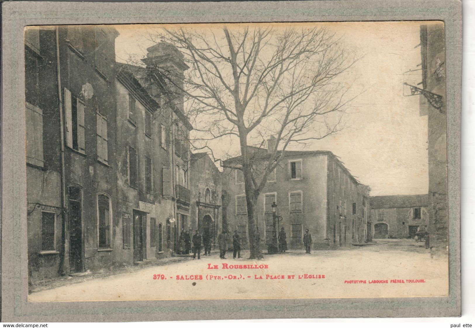 CPA - (66) SALCES - Aspect De La Place De L'Eglise En 1919 - Salses