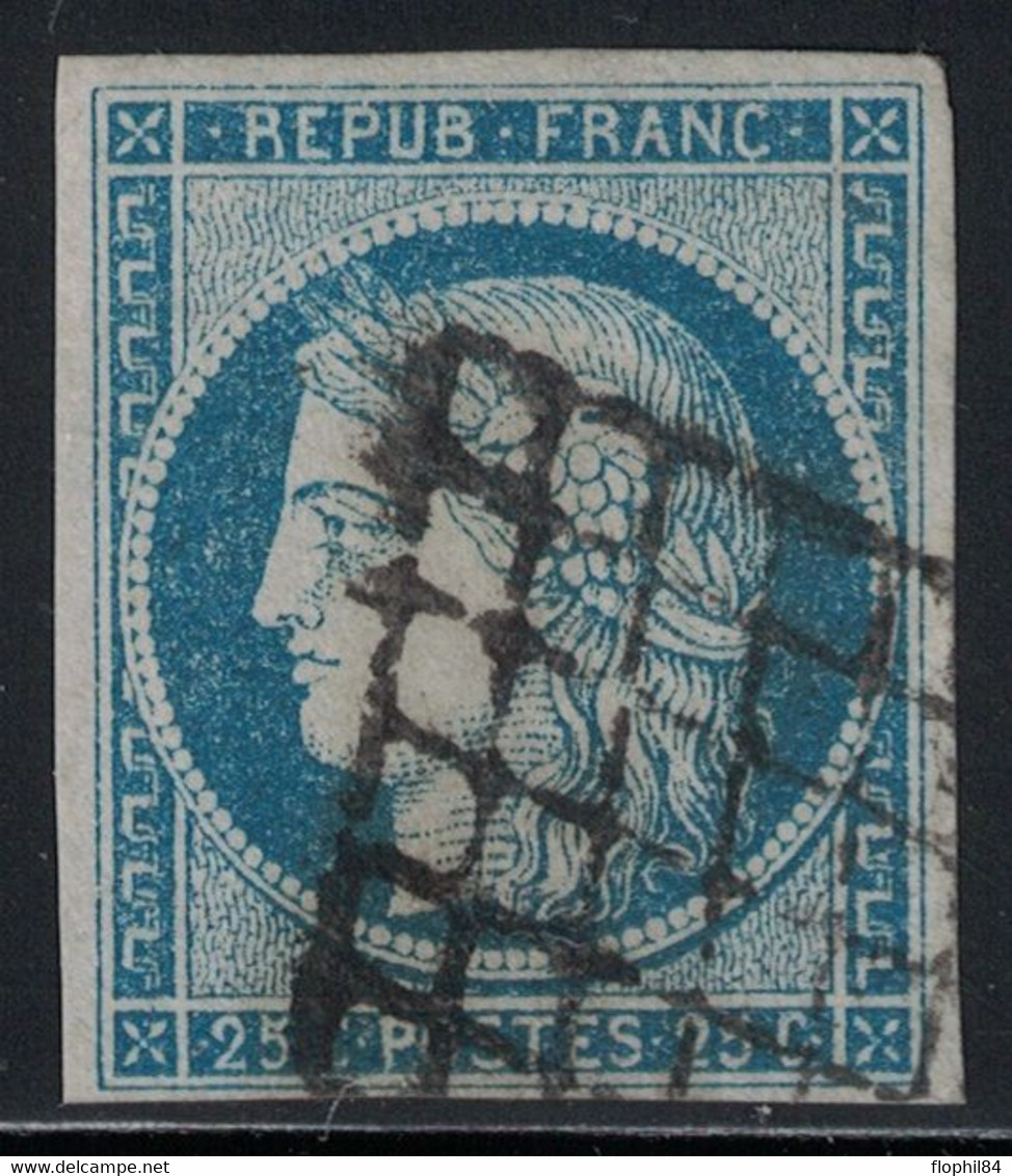 CERES - N°4f  - 1er EMISSION DE FRANCE - 25c BLEU CLAIR - COTE 65€ - PAS D'AMINCI. - Autres & Non Classés