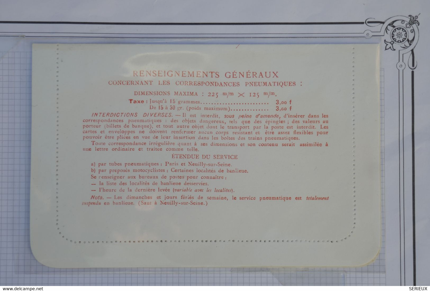AU4 FRANCE CARTE  PNEUMATIQUE NEUVE  1904   + A VOIR  +++AFFRANCH.PLAISANT - Lettres & Documents