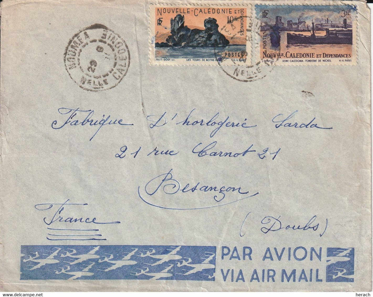 Nelle Calédonie Lettre Nouméa Pour La France - Covers & Documents