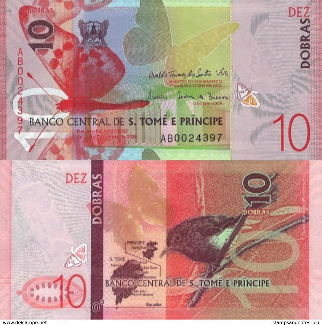 SAINT THOMAS & PRINCE 10 Dobras P W77 2020 UNC Paper - Sao Tome And Principe