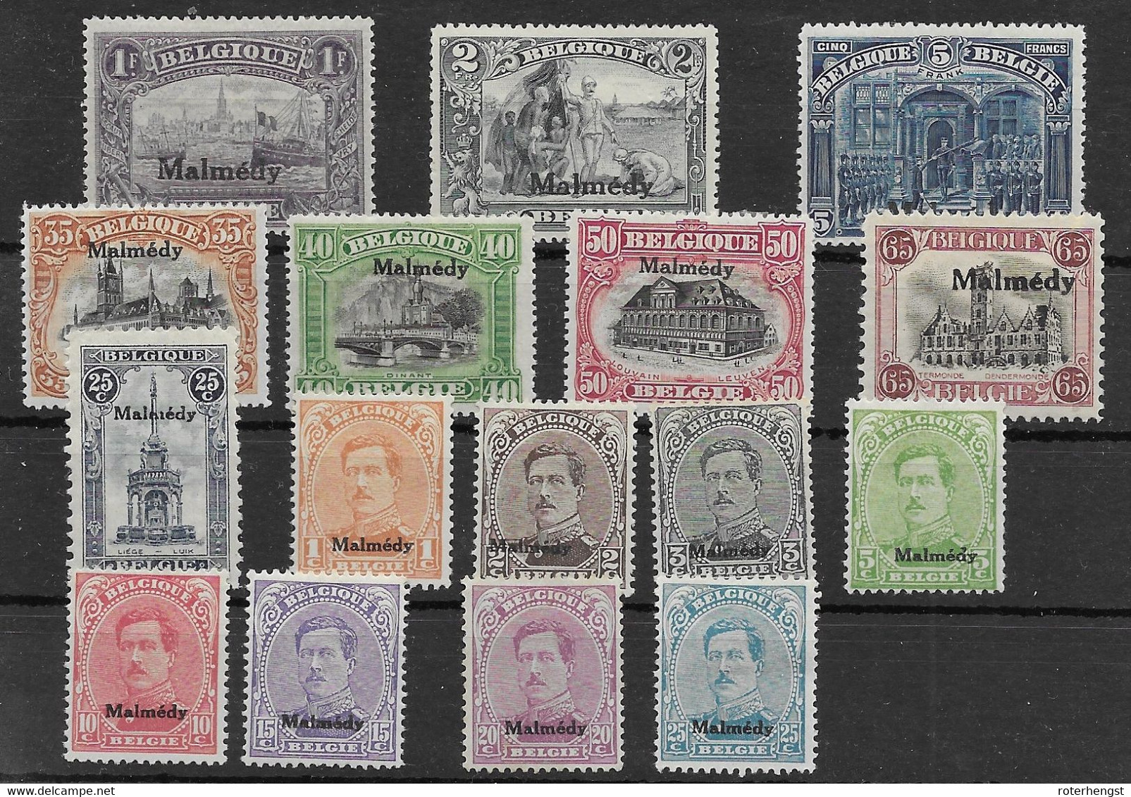 Belgium Army In Germany 1920 Malmedy Mh* Very Fine (270 Euros) Only 10Fr Missing In Complete Set - Duits Leger