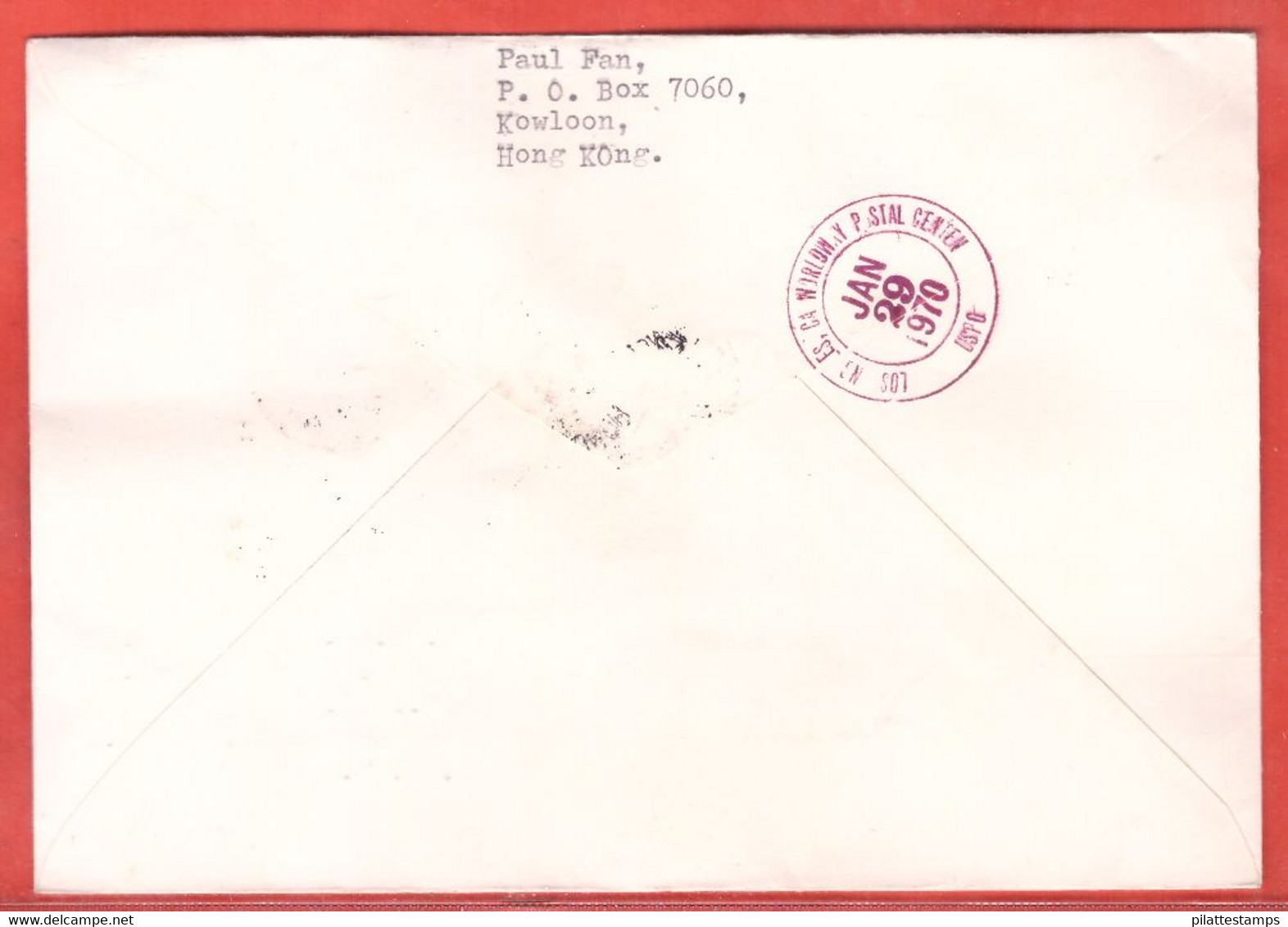 HONG KONG LETTRE RECOMMANDEE FDC DE 1970 ANNEE DU CHIEN - Cartas & Documentos