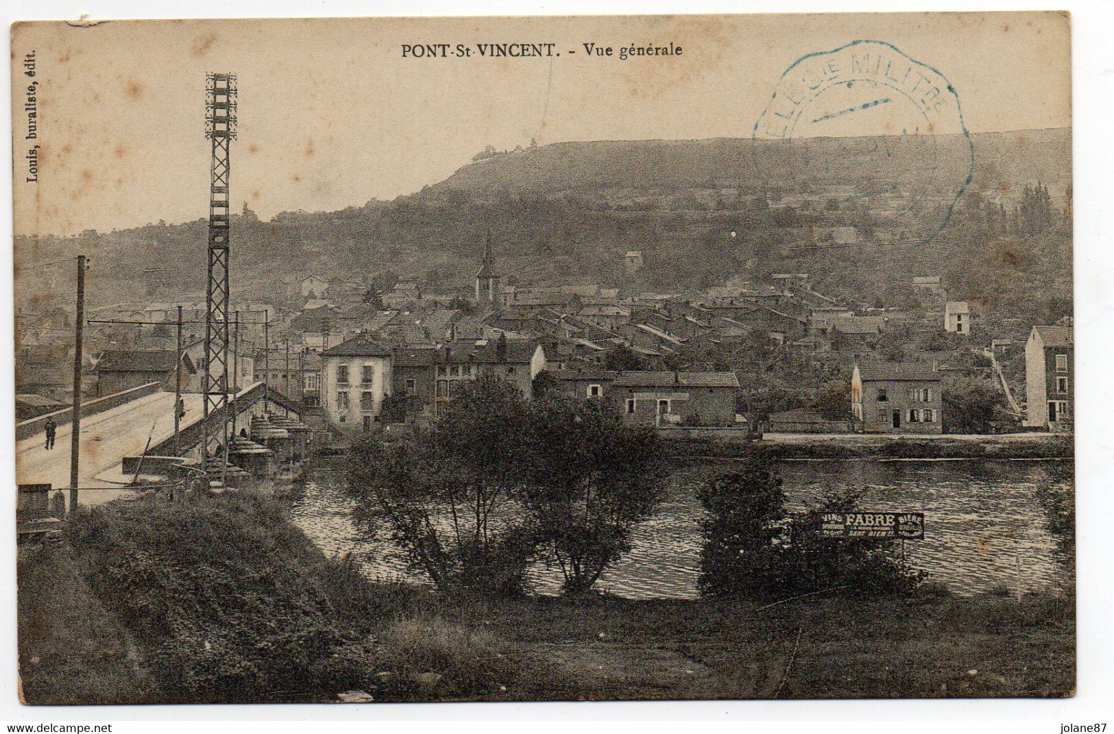 CPA     54   PONT SAINT VINCENT    1914    VUE GENERALE - Other & Unclassified