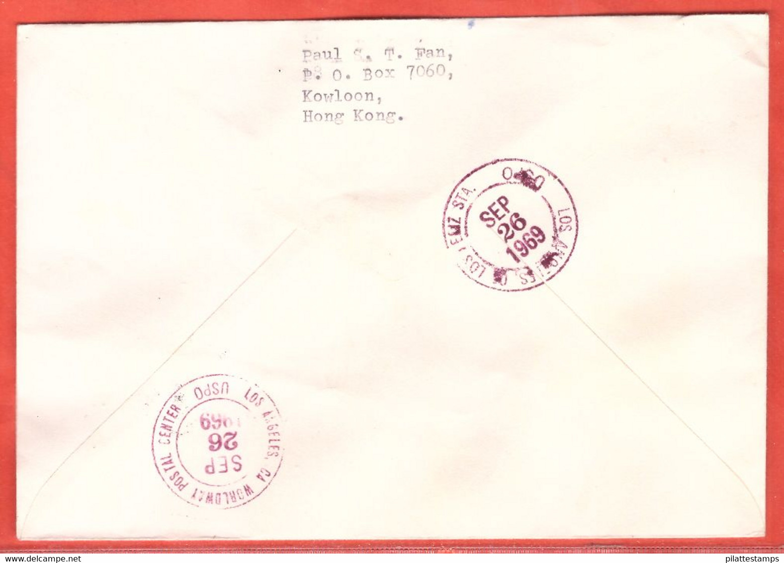 HONG KONG LETTRE RECOMMANDEE FDC DE 1969 SATELLITE - Lettres & Documents